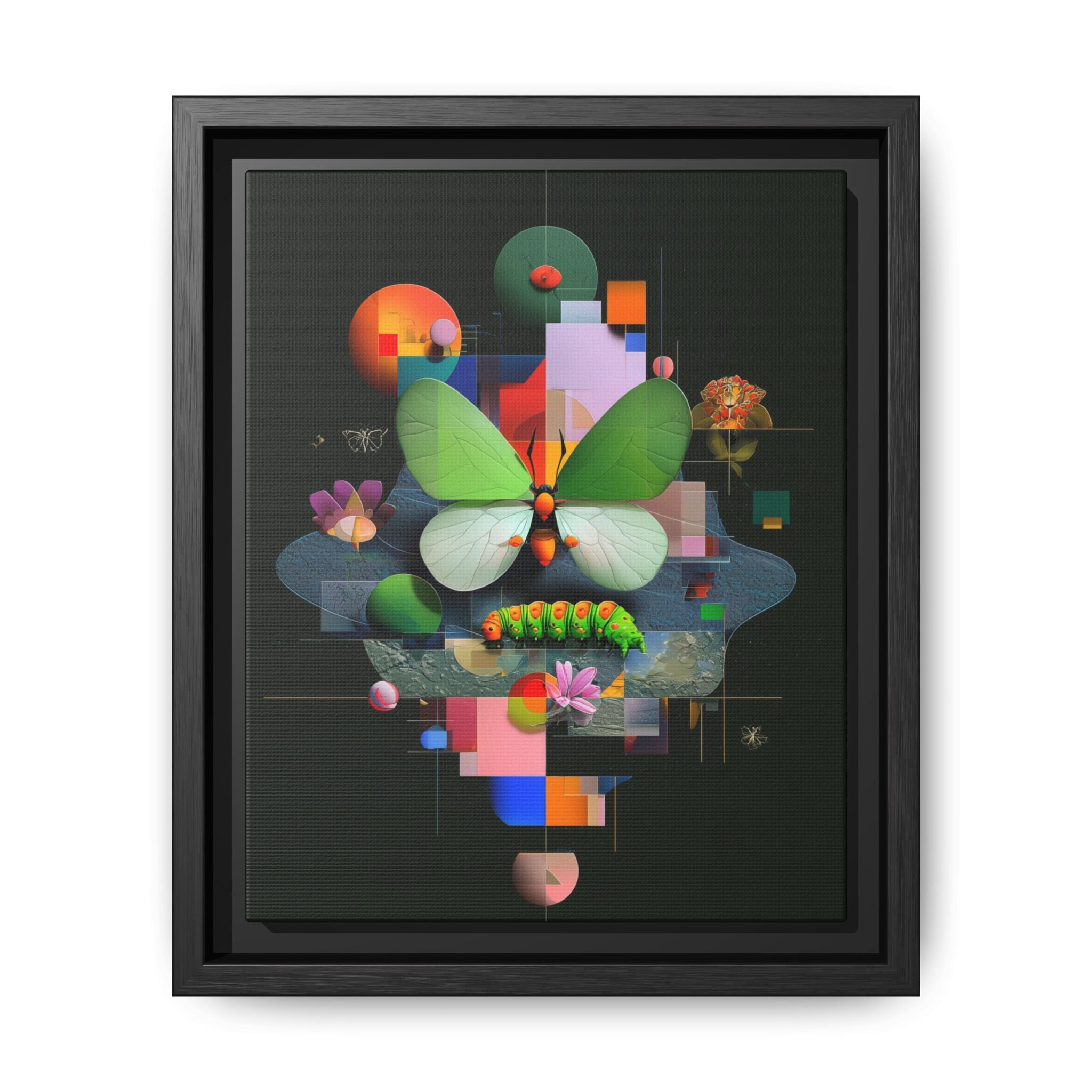 Metamorphosis Geometry Framed Print : Digital Nature Synthesis, Butterfly Abstraction   |  Personalized & Custom Orders Available