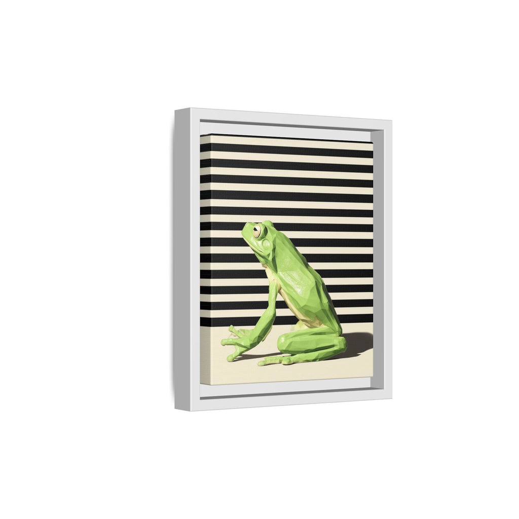 Geometric Frog Framed Print : Low-Poly Amphibian Design, Contemporary Minimalist Art   |  Personalized & Custom Orders Available