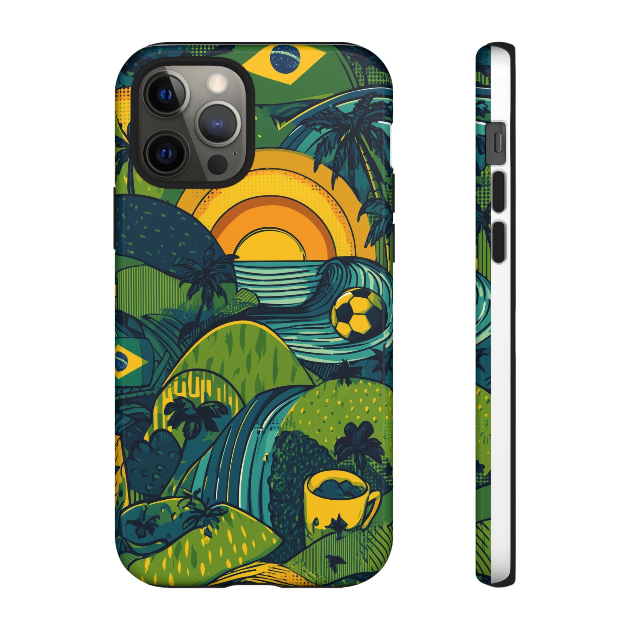 Brazil Tough Cases: Sporty Tropical Phone Case, Fun Beach Vibe Phone Accessory, Summer Travel Gift, Colorful Phone Cover, Casual Style Tech