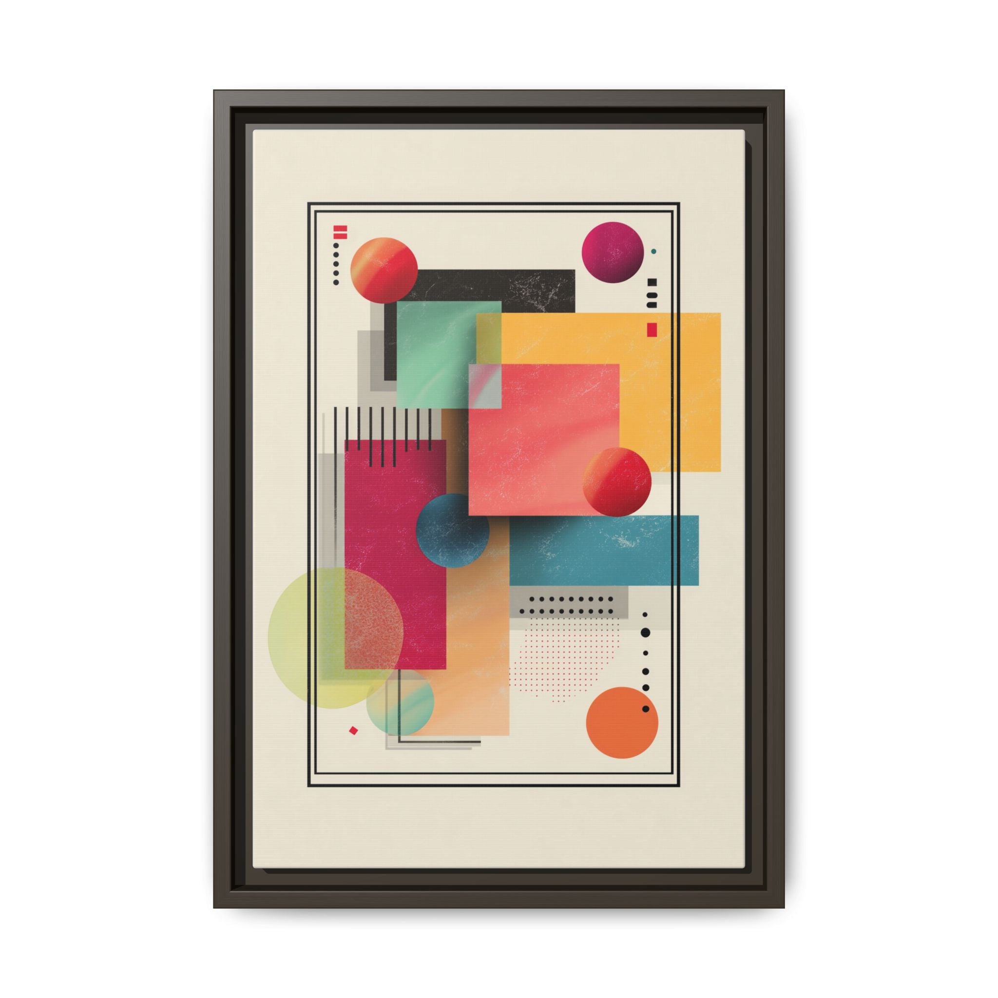 Geometric Harmony: Bauhaus Intersections, Digital Abstract Layers, Contemporary Color Palette   |   Custom Orders Accepted