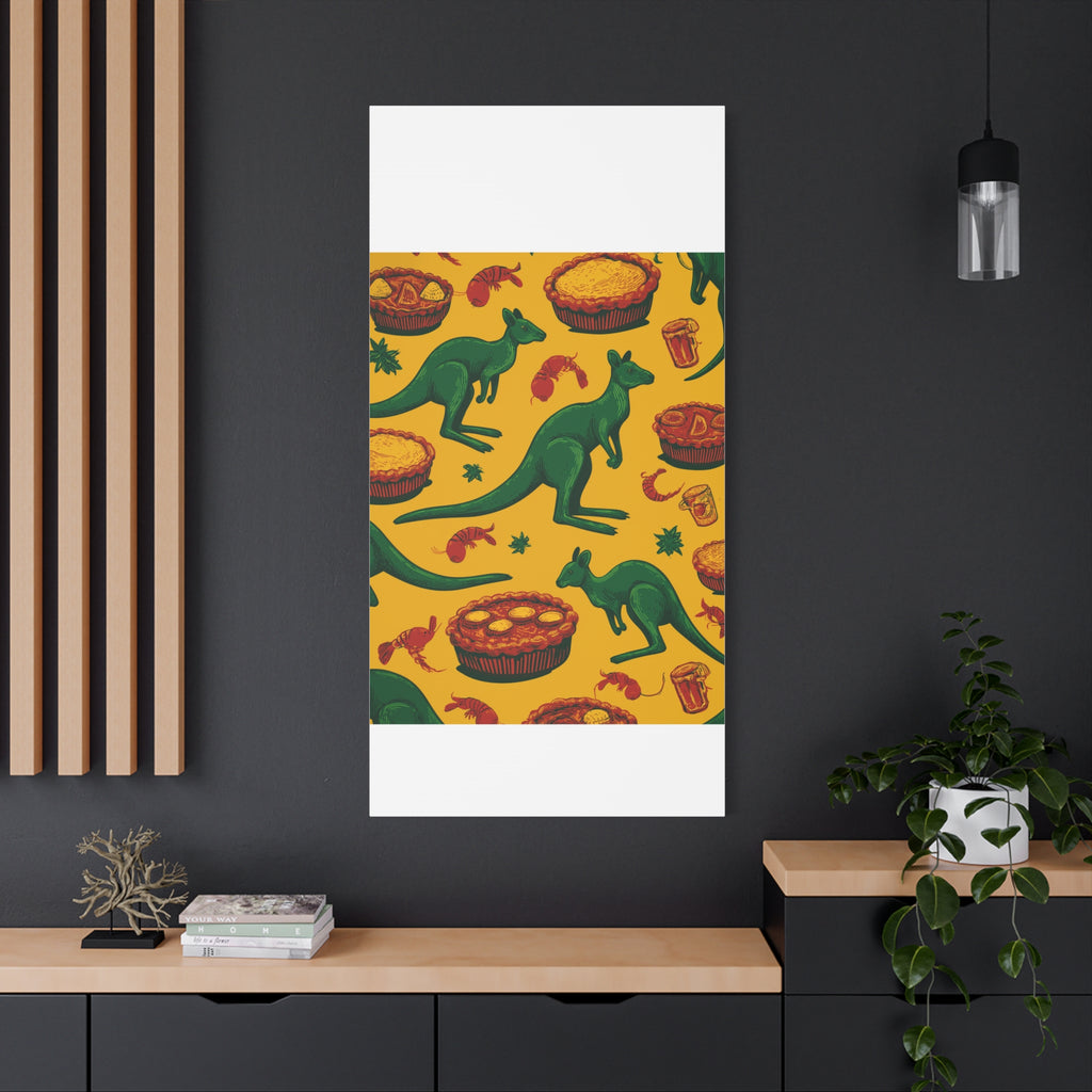 Kangaroo Canvas Wall Art, Vibrant Animal Decor, Unique Gift for Nature Lovers, Fun Kitchen Wall Hanging, Australian Themed Art
