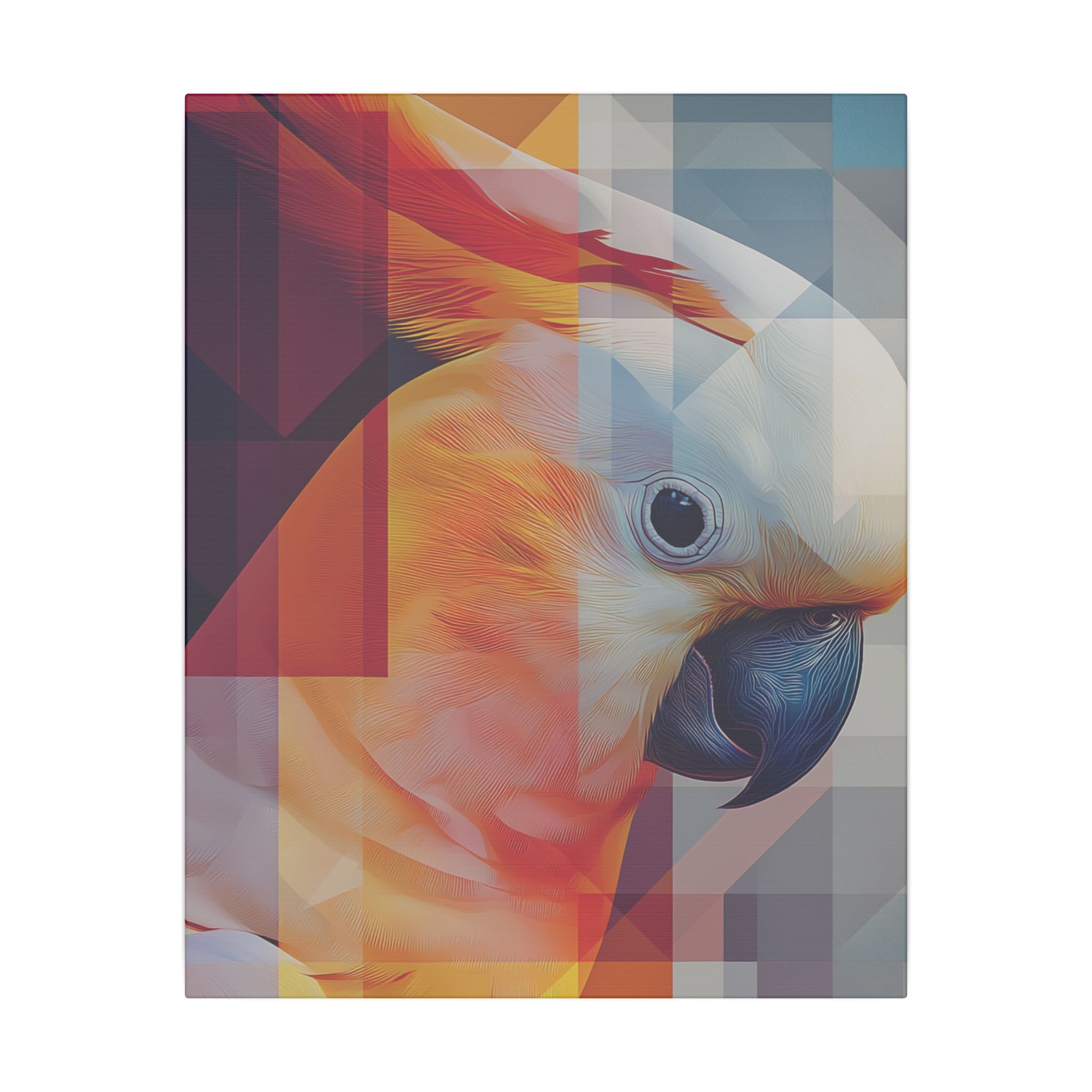 Prismatic Parrot: Geometric Digital Portrait, Fractured Mosaic Avian Art   |    Custom Orders Available