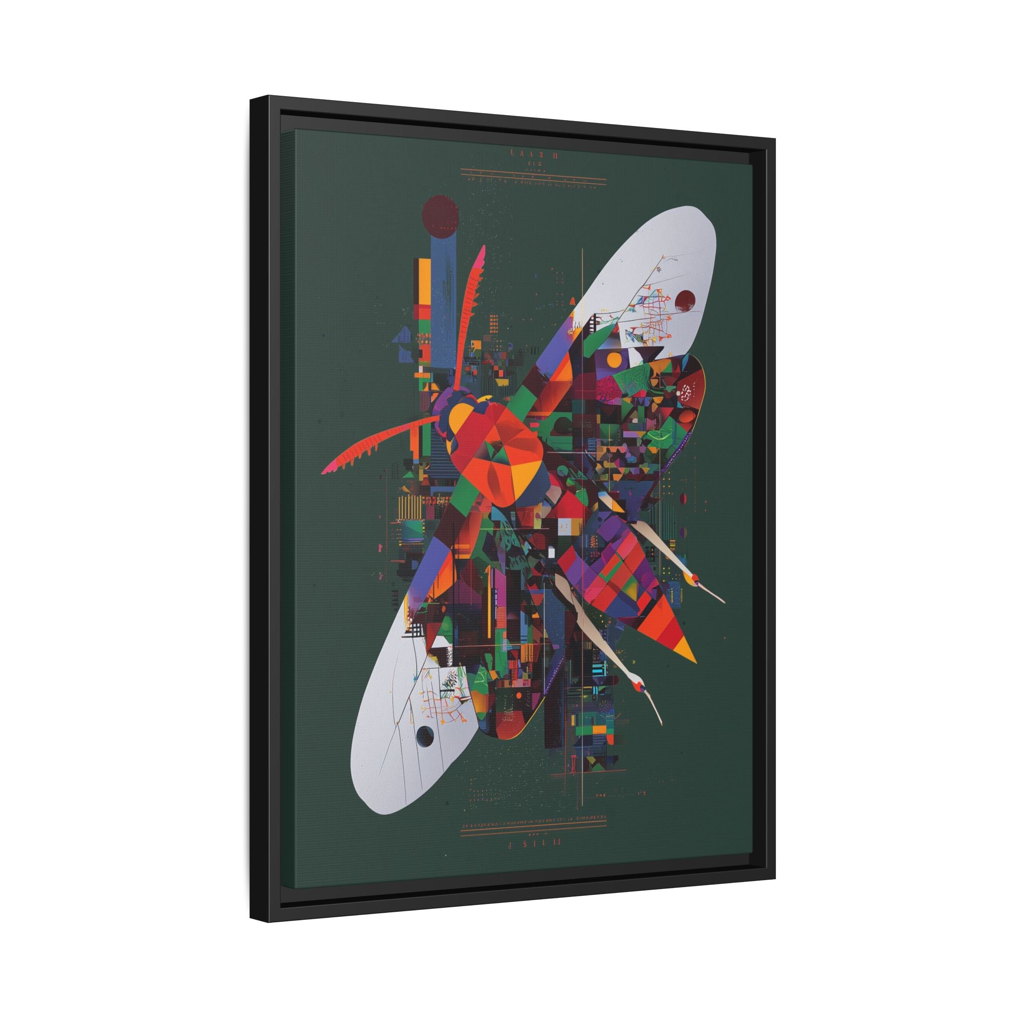 Geometric Metamorphosis Framed Print: Urban Nature Mosaic, Abstract Butterfly Fragments   |  Personalized & Custom Orders Available