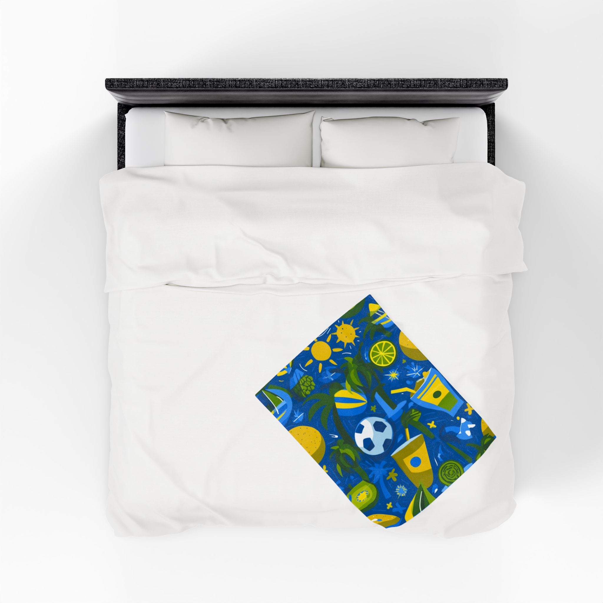 Brazil Summer Bliss Quilt Doona Duvet Cover : Tropical Paradise Vibes, Graphic Design Sunshine Illustration   |   Custom Orders Accepted