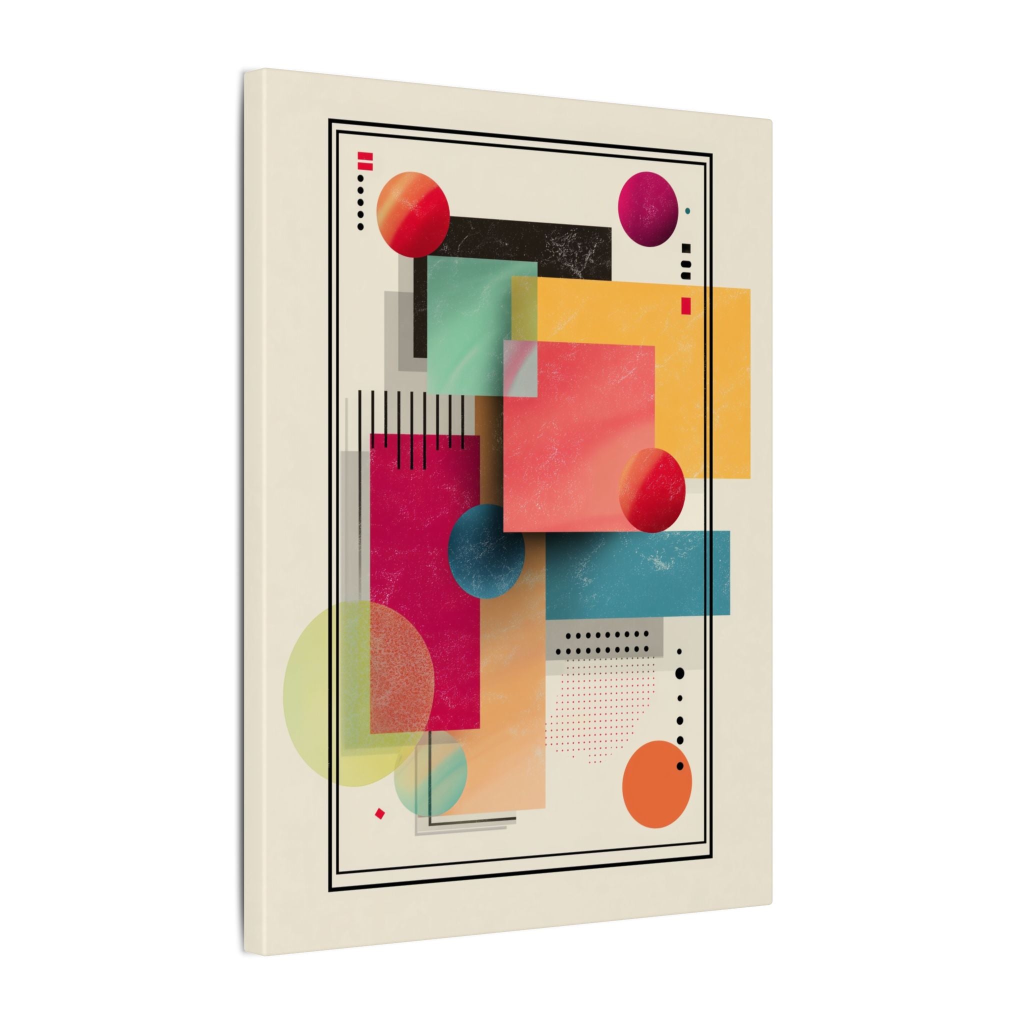 Geometric Dynamism: Bauhaus Abstraction, Translucent Shapes, Modernist Composition   |   Custom Orders Accepted