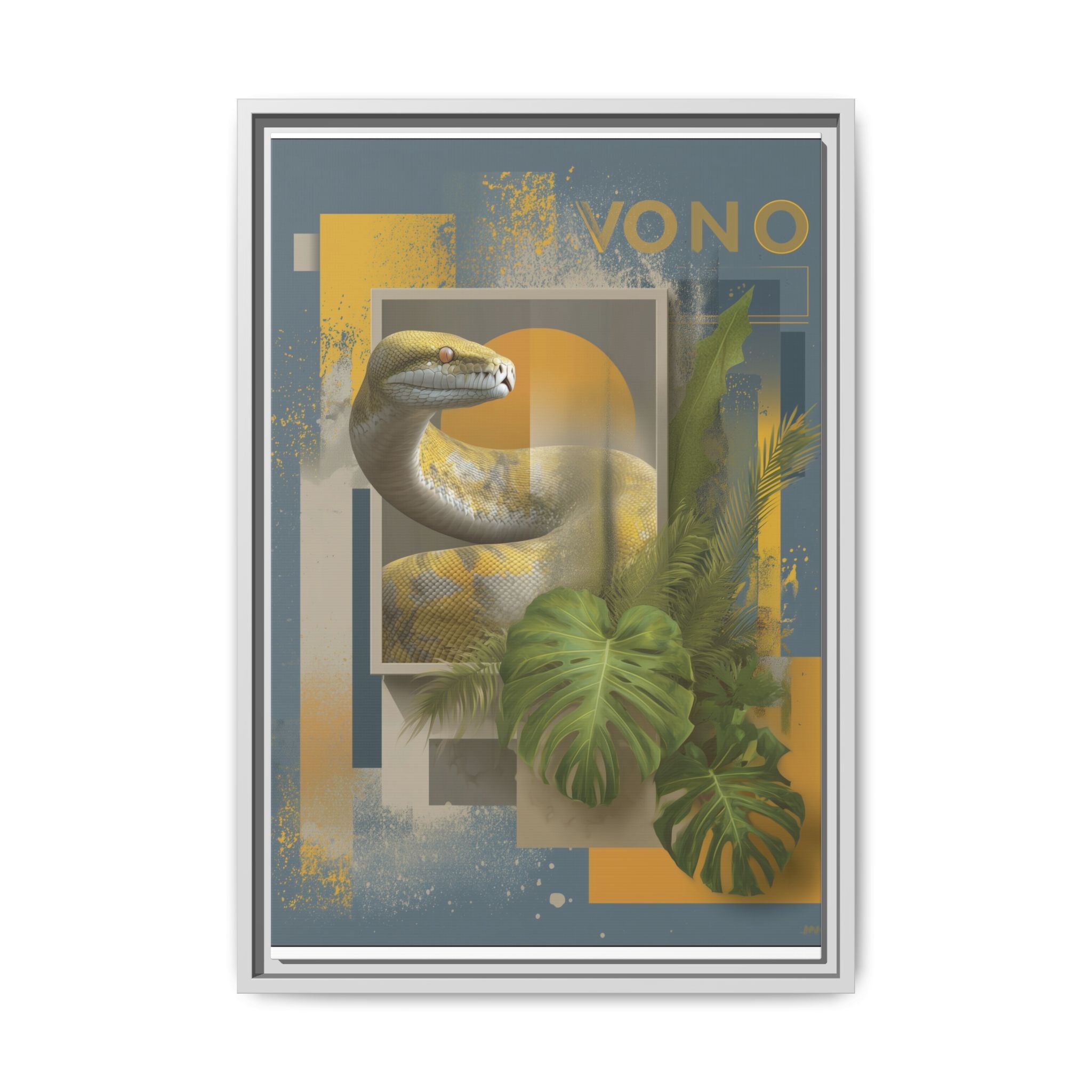 Serpent of Geometric Dimensions: Tropical Vono Design, Abstract Wildlife Art   |  Personalized & Custom Orders Available
