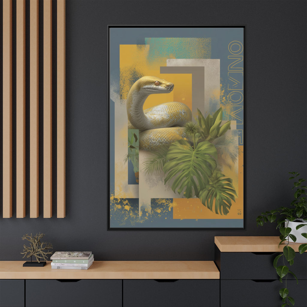 Serpent in Geometry: Tropical Albino Snake Portrait, Modern Botanical Illustration   |    Custom Orders Available