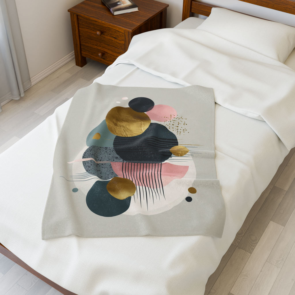 Geometric Harmony: Abstract Circular Composition, Mid-Century Modern Metallic Design   |    Custom Orders Available