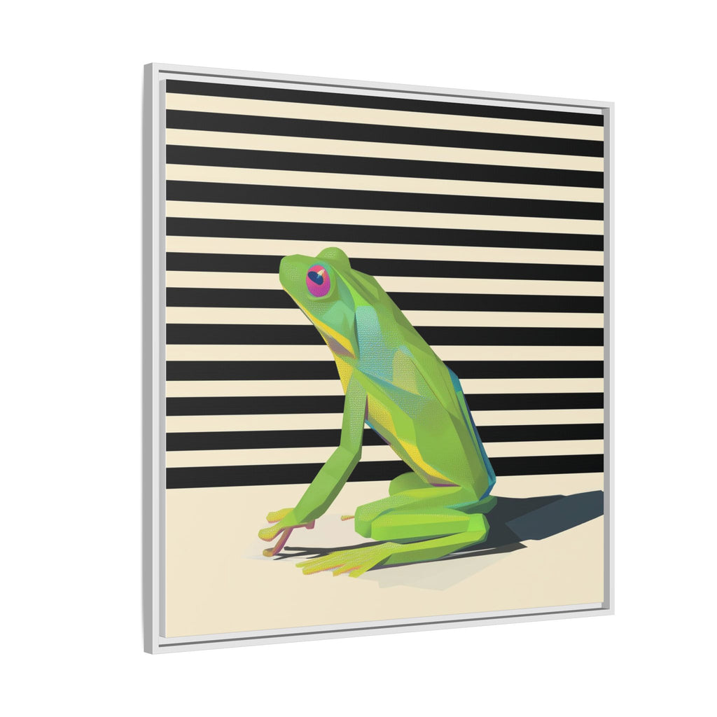 Stylized Frog Portrait Framed Print , Minimalist Pop Art Design   |  Personalized & Custom Orders Available