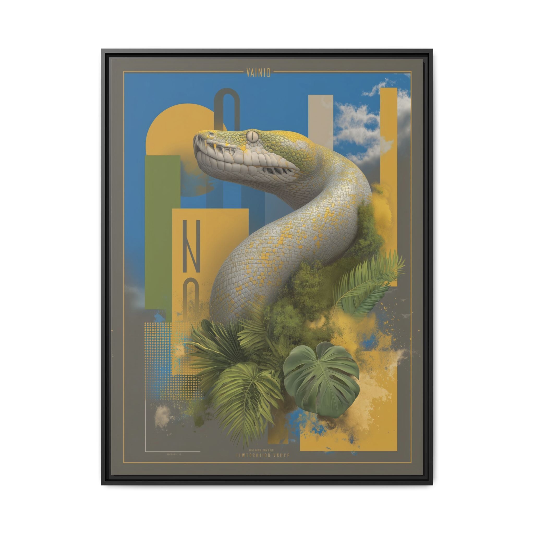 Serpent's Geometry: Tropical Anaconda Graphic Design, Modern Wildlife Illustration   |  Personalized & Custom Orders Available