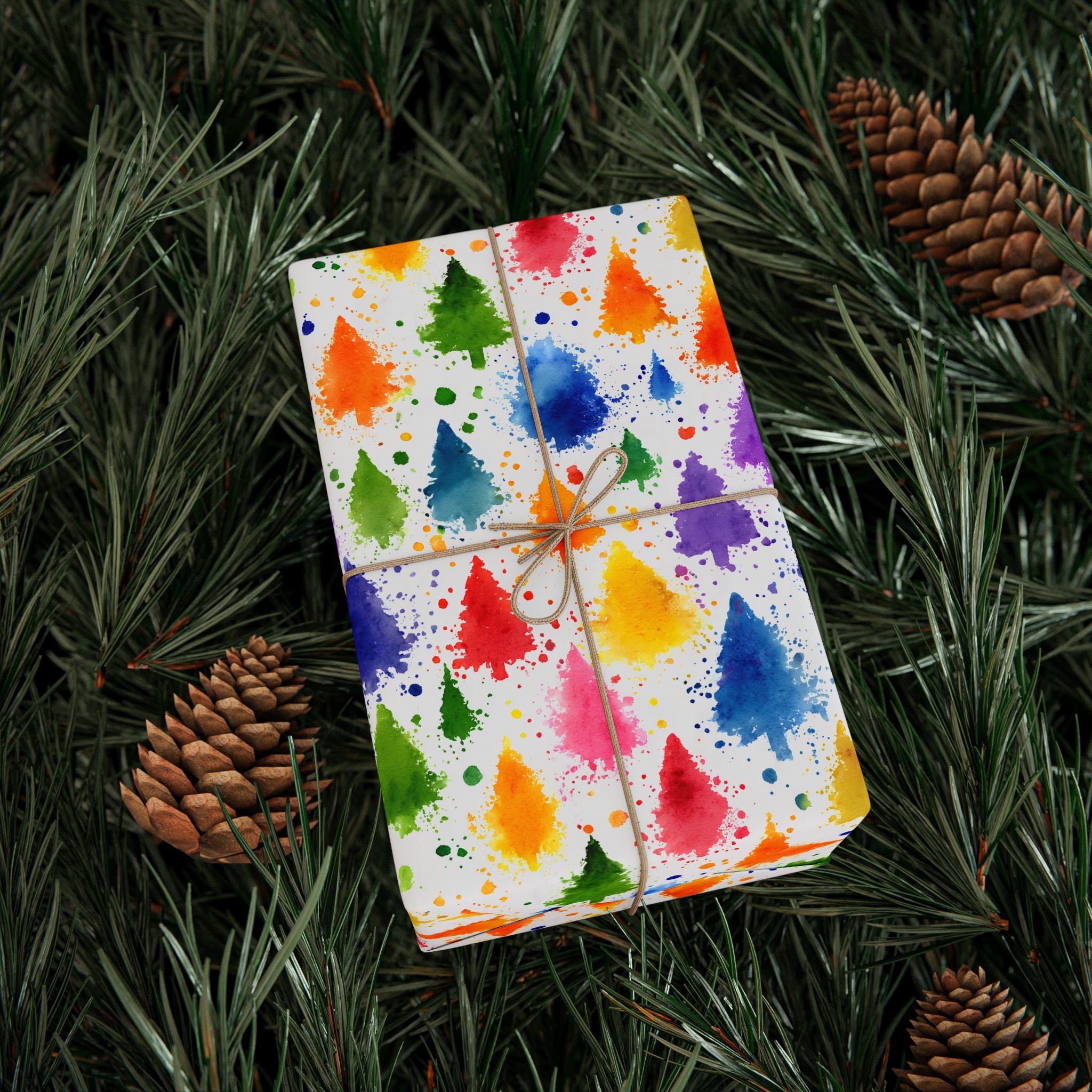 Wrapping Paper Roll — Colorful Paint Splash Gift Wrap for Birthdays & Celebrations