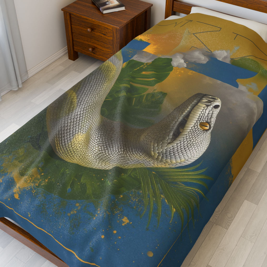 Serpent of Geometric Rhythms: Digital Tropical Scales, Abstract Wildlife Fusion   |    Custom Orders Available