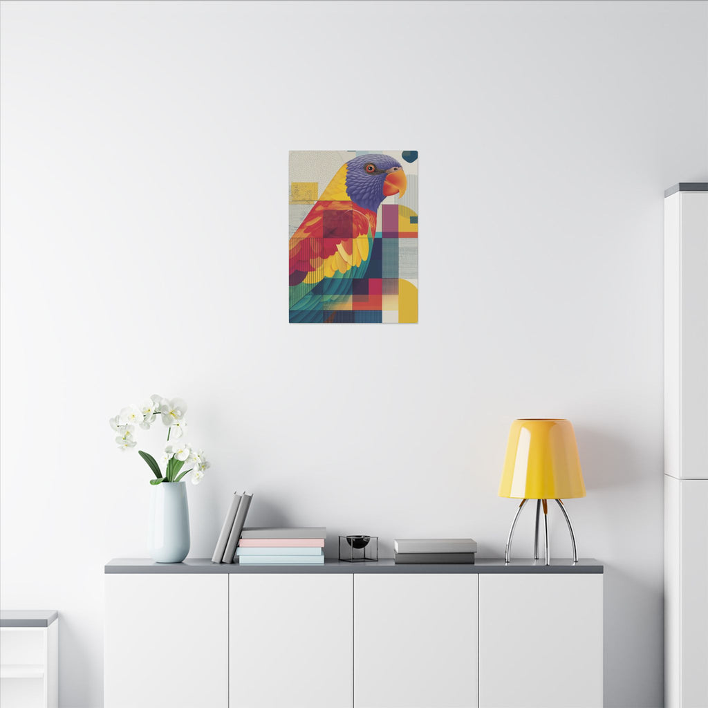 Prismatic Parrot: Geometric Abstract Art, Modern Colorful Bird Print   |    Custom Orders Available