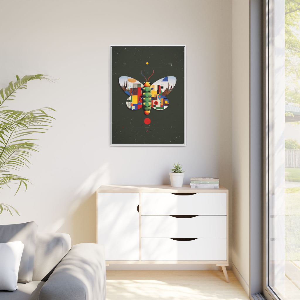 Geometric Butterfly Framed Print : Digital Cubist Interpretation, Modernist Entomological Design   |  Personalized & Custom Orders Available
