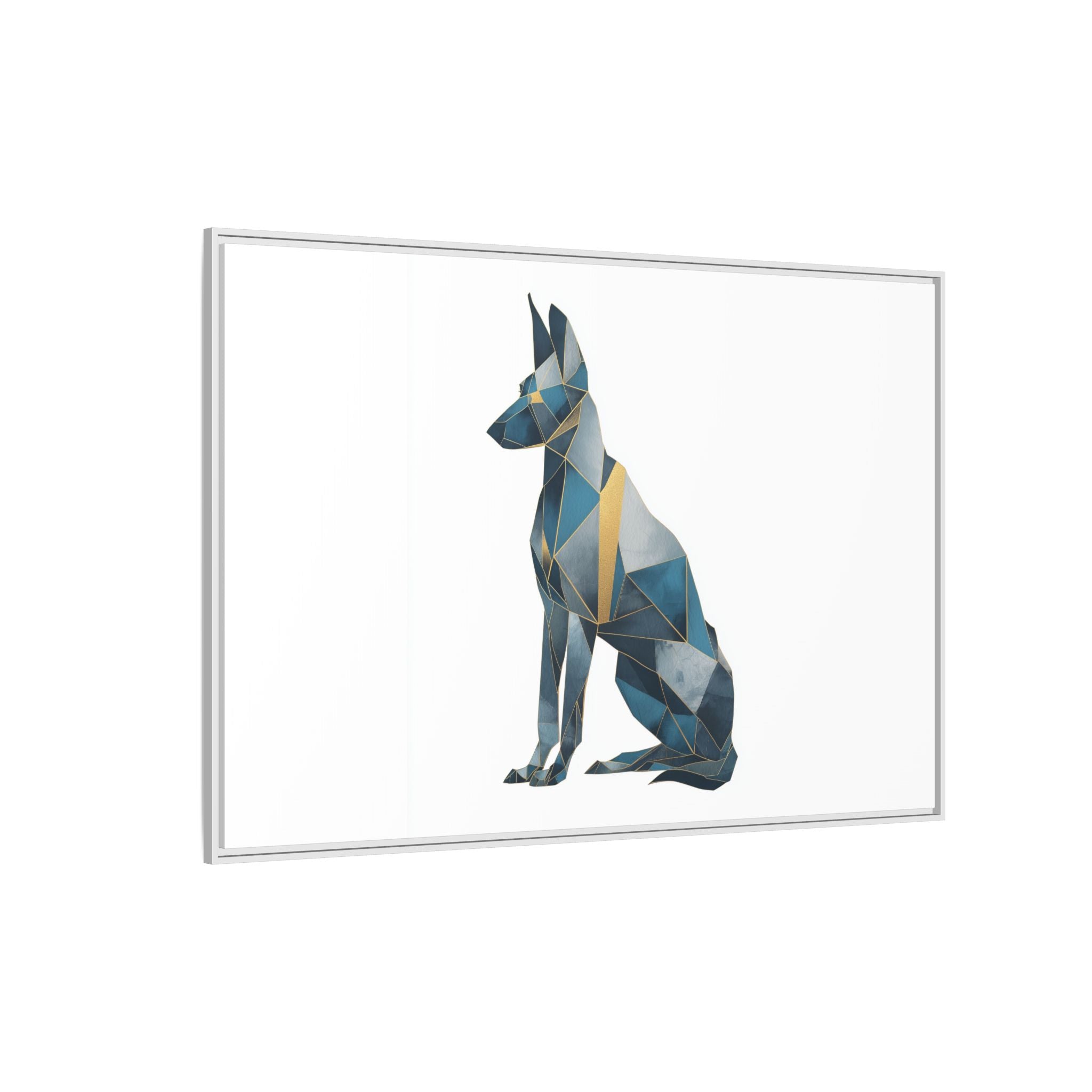 Geometric Canine Mosaic: Fractured Blue Shepherd, Modern Polygonal Art   |  Personalized & Custom Orders Available