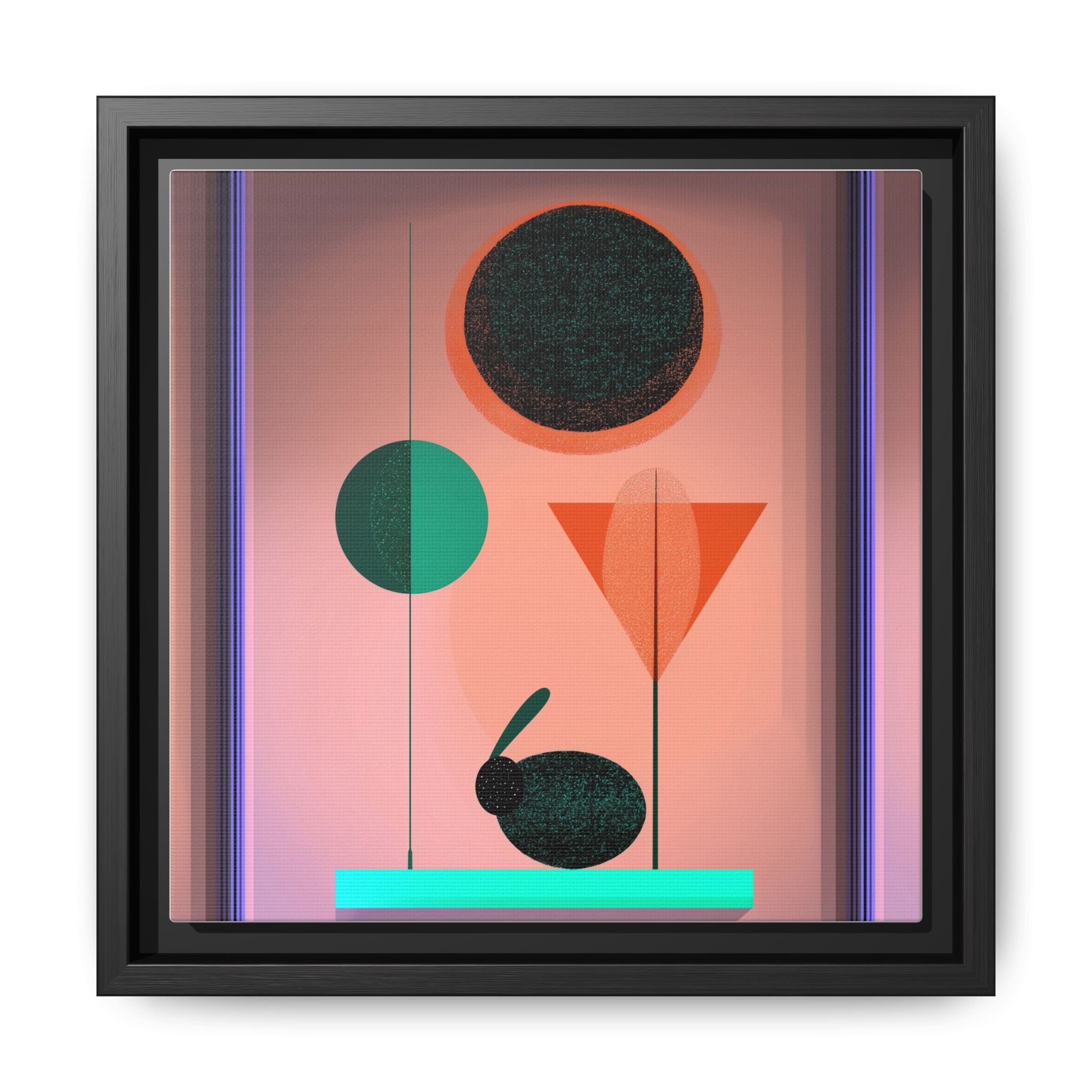 Geometric Harmony: Abstract Minimalist Composition, Organic Shapes and Color Play, Geometric Design with Teal and Orange Palette   |