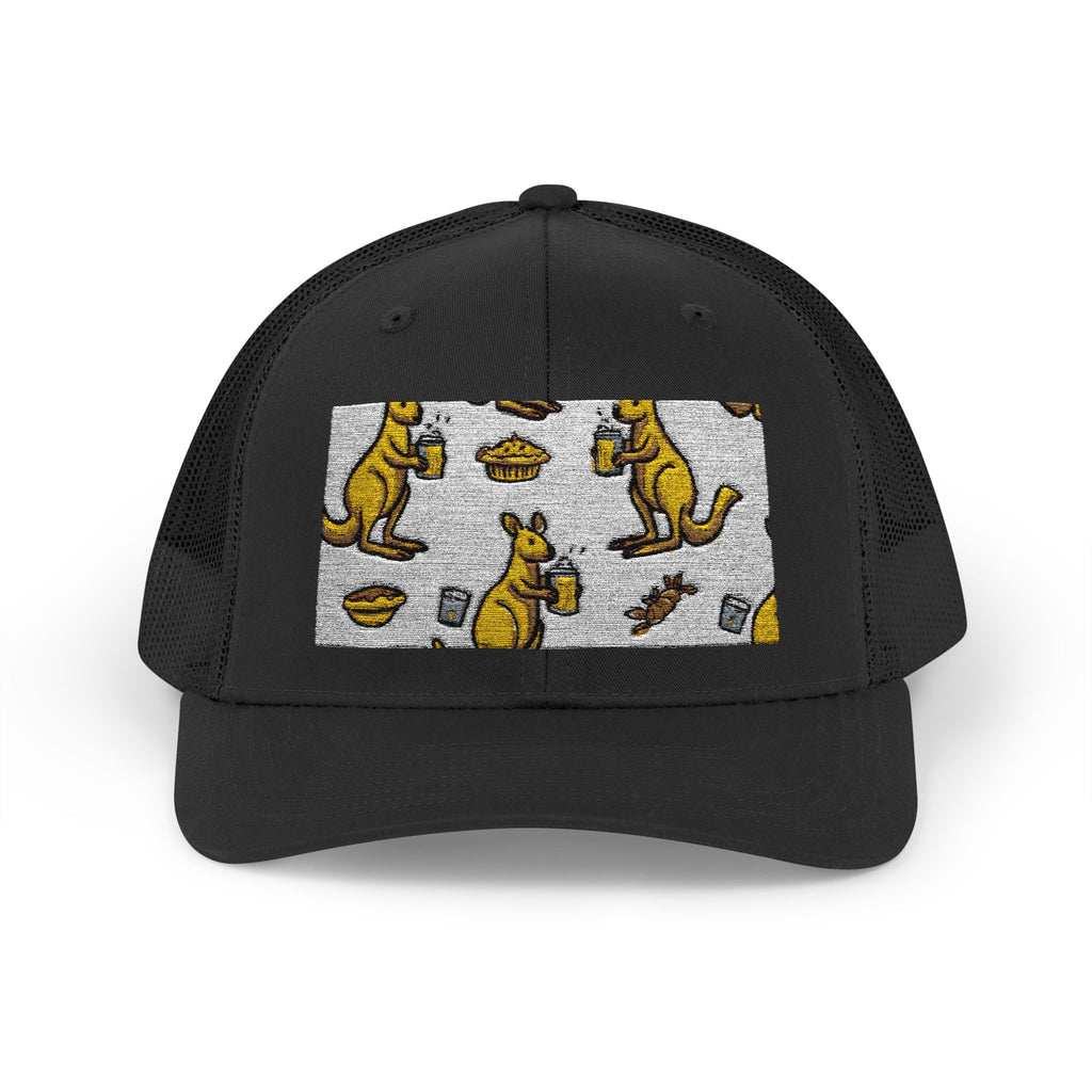 Kangaroo Pattern Snapback Cap, Fun Trucker Hat, Casual Summer Accessory, Gift for Animal Lovers, Unique Outdoor Wear