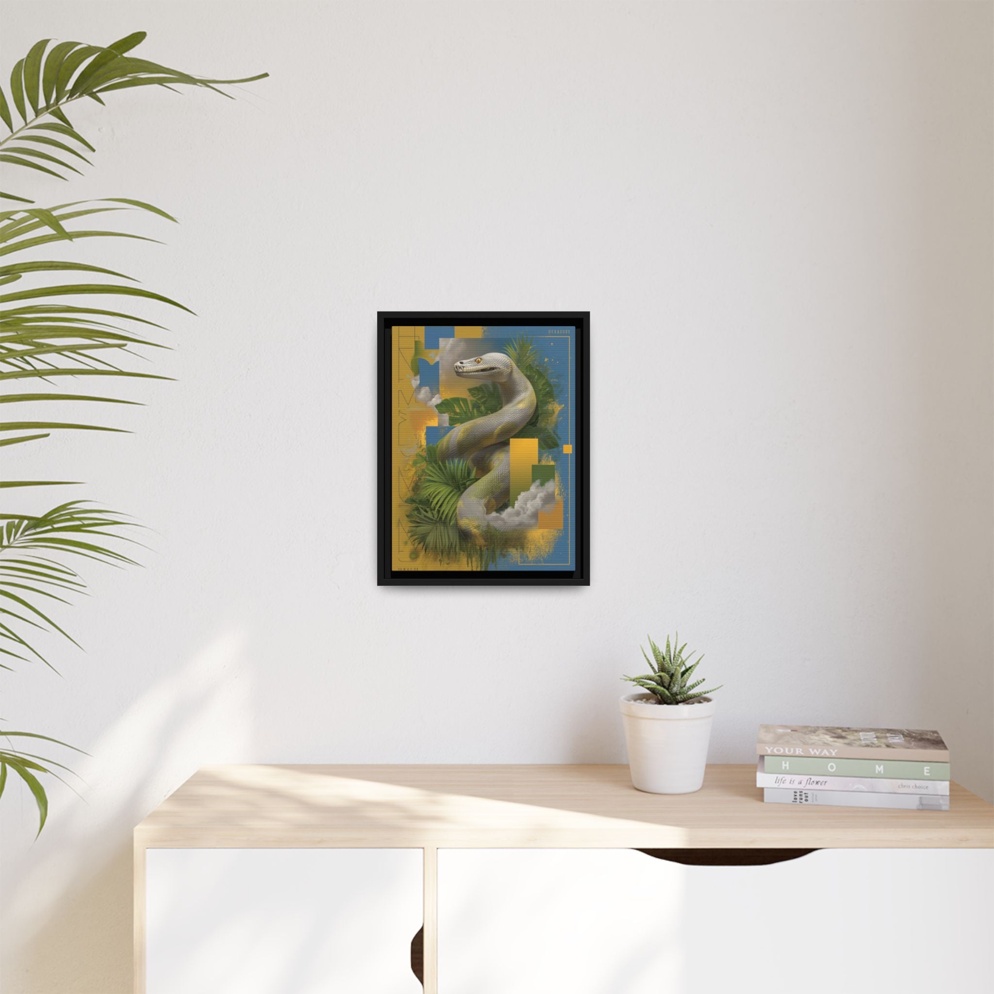 Serpent of Surreal Geometries: Tropical Hyperrealism, Digital Snake Illustration   |    Custom Orders Available