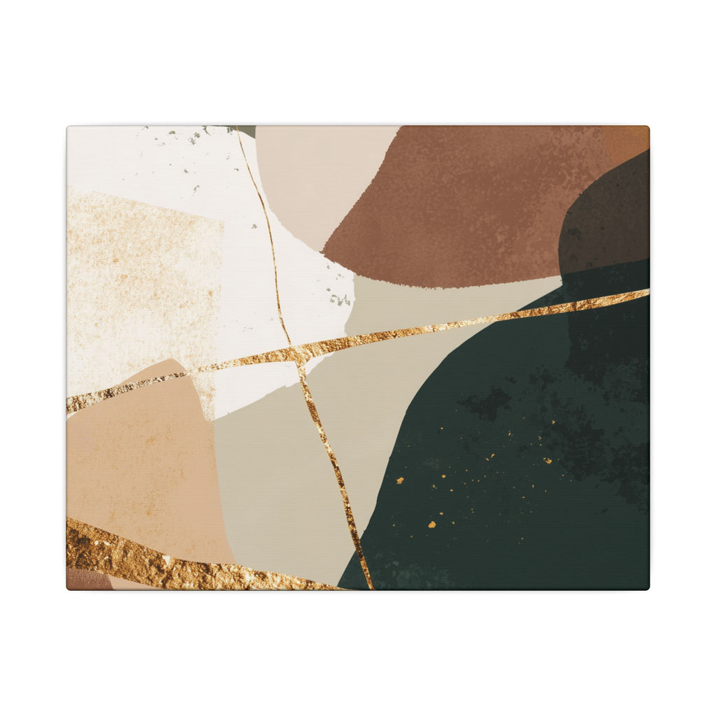 Canvas Print, Abstract Earthy Gold Wall Art, Modern Designer Home Decor, Stretched Matte Canvas; Thick, Multi-Size, Office Decor