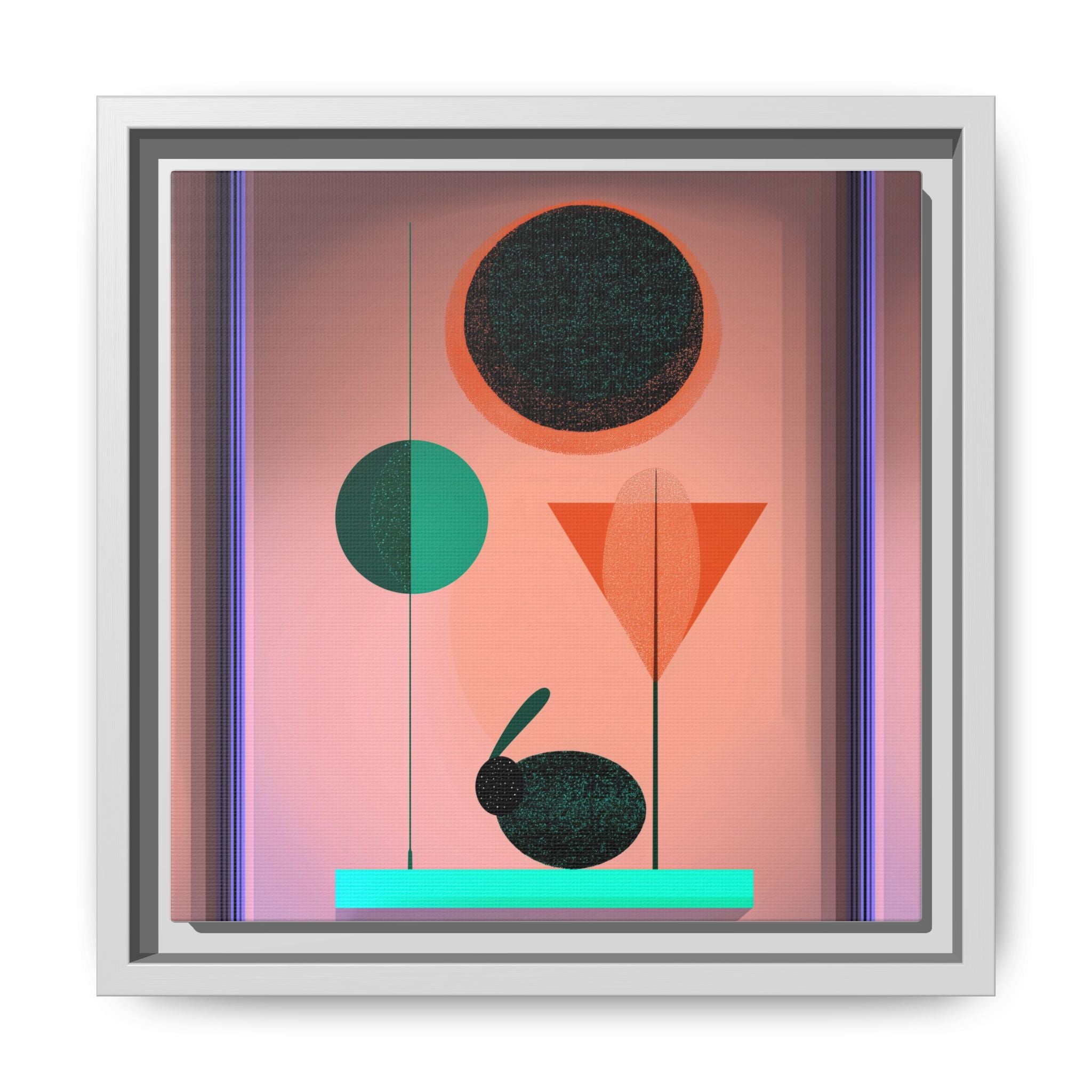 Geometric Harmony: Abstract Minimalist Composition, Organic Shapes and Color Play, Geometric Design with Teal and Orange Palette   |