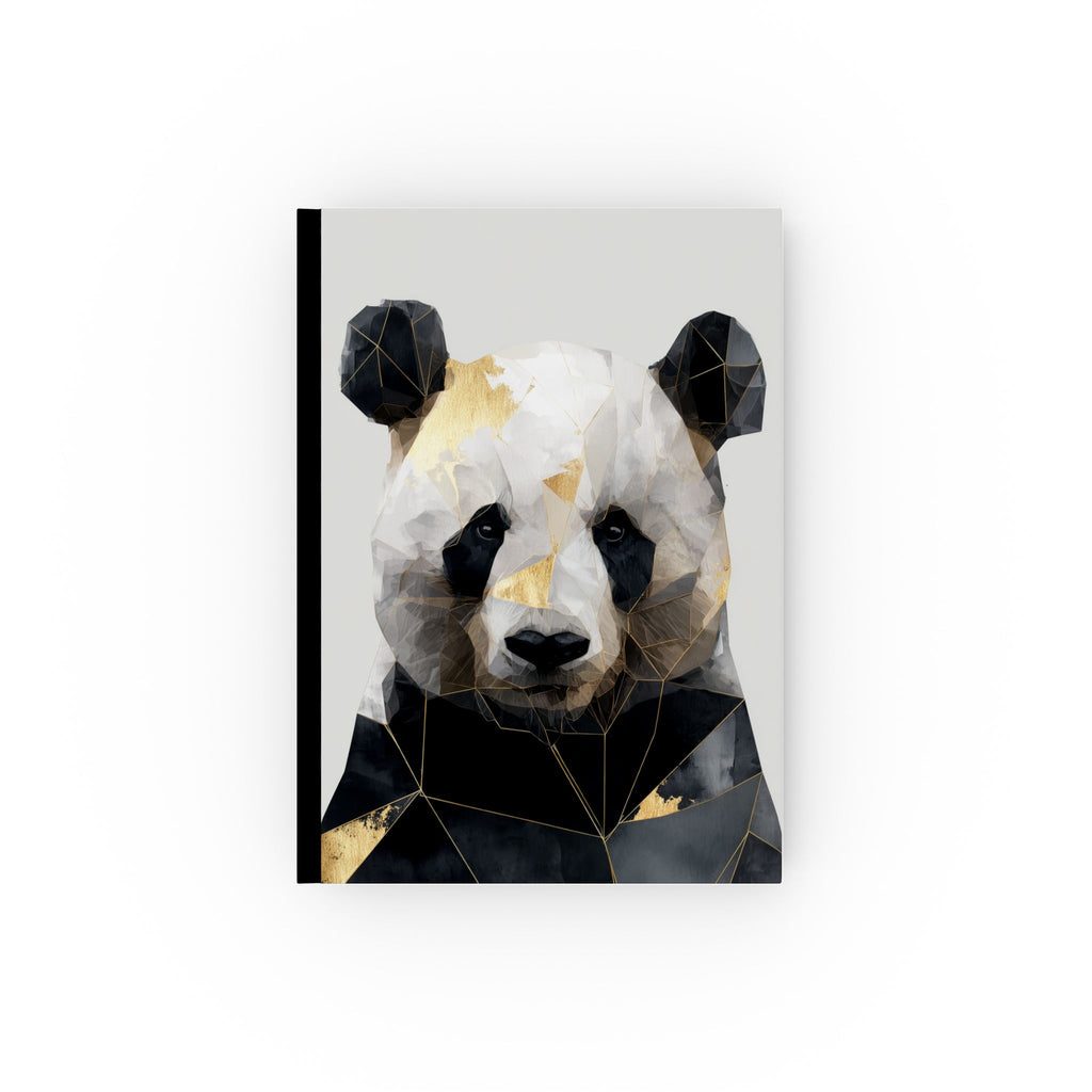 Personalized Journal    |  Crystalline Panda: Geometric Digital Portrait, Abstract Animal Art, Polygonal Fragmentation