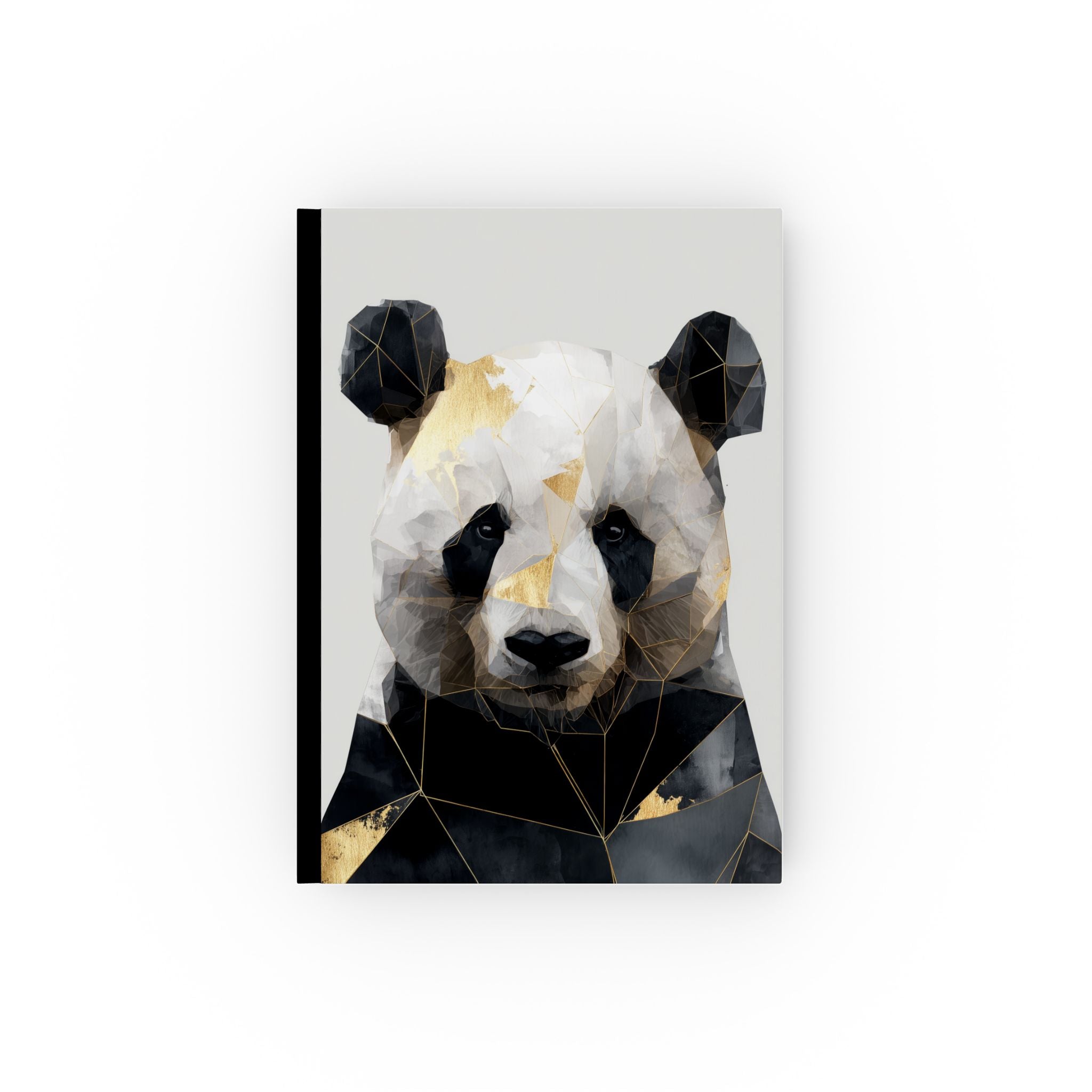 Personalized Journal    |  Crystalline Panda: Geometric Digital Portrait, Abstract Animal Art, Polygonal Fragmentation
