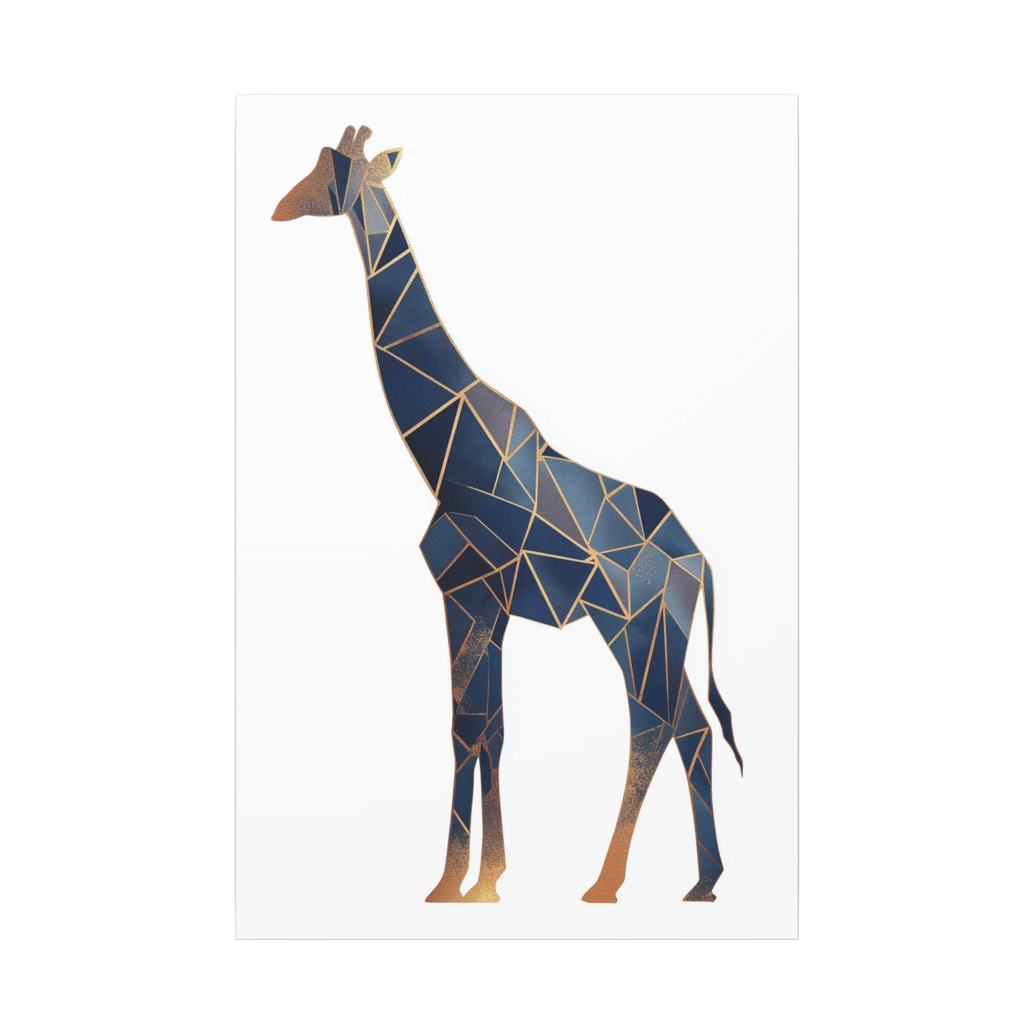 Fractured Geometry: Giraffe in Blue, Mosaic Triangulation, Modern Wildlife Art   |  Personalized & Custom Orders Available