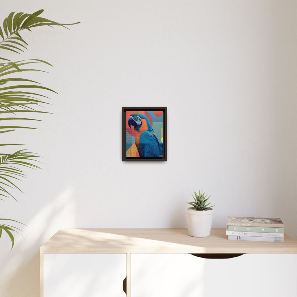Macaw Geometric Framed Print : Mid-Century Modern Bird Art, Tropical Parrot Print   |  Personalized & Custom Orders Available