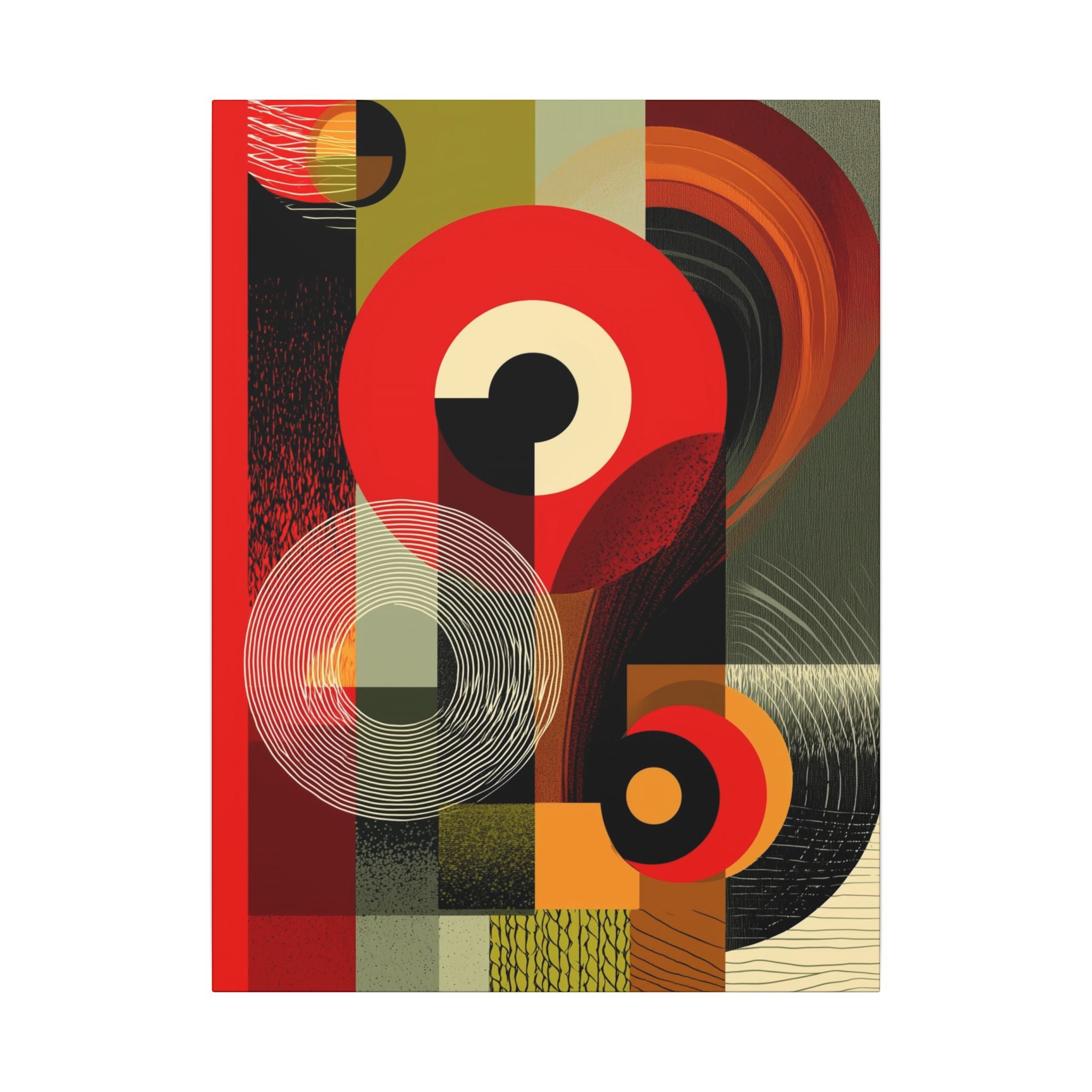 Geometric Convergence: Mid-Century Modern Abstract, Constructivist Design Principles, Bold Chromatic Composition   |   Custom Orders