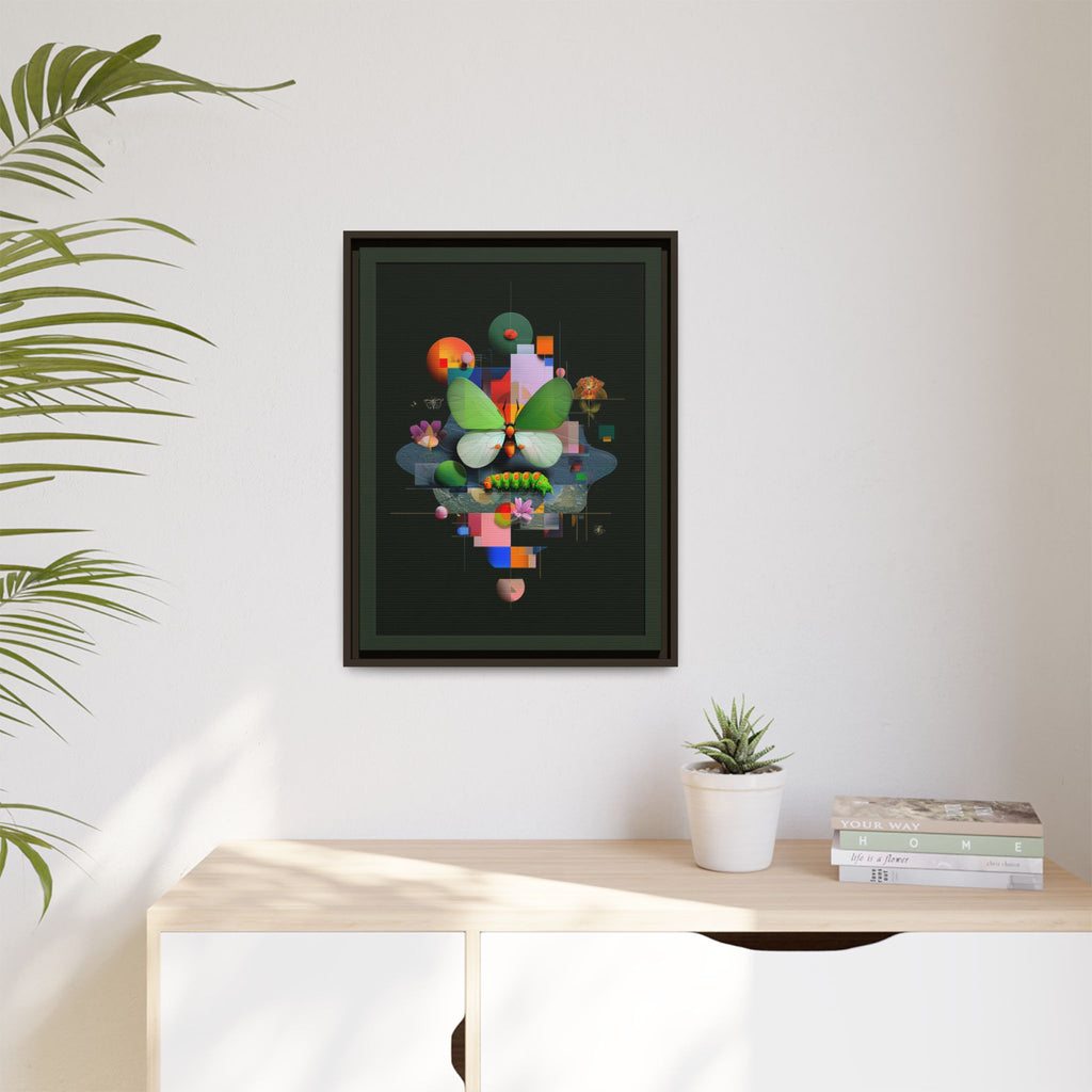 Metamorphosis Geometry Framed Print : Digital Nature Synthesis, Butterfly Abstraction   |  Personalized & Custom Orders Available
