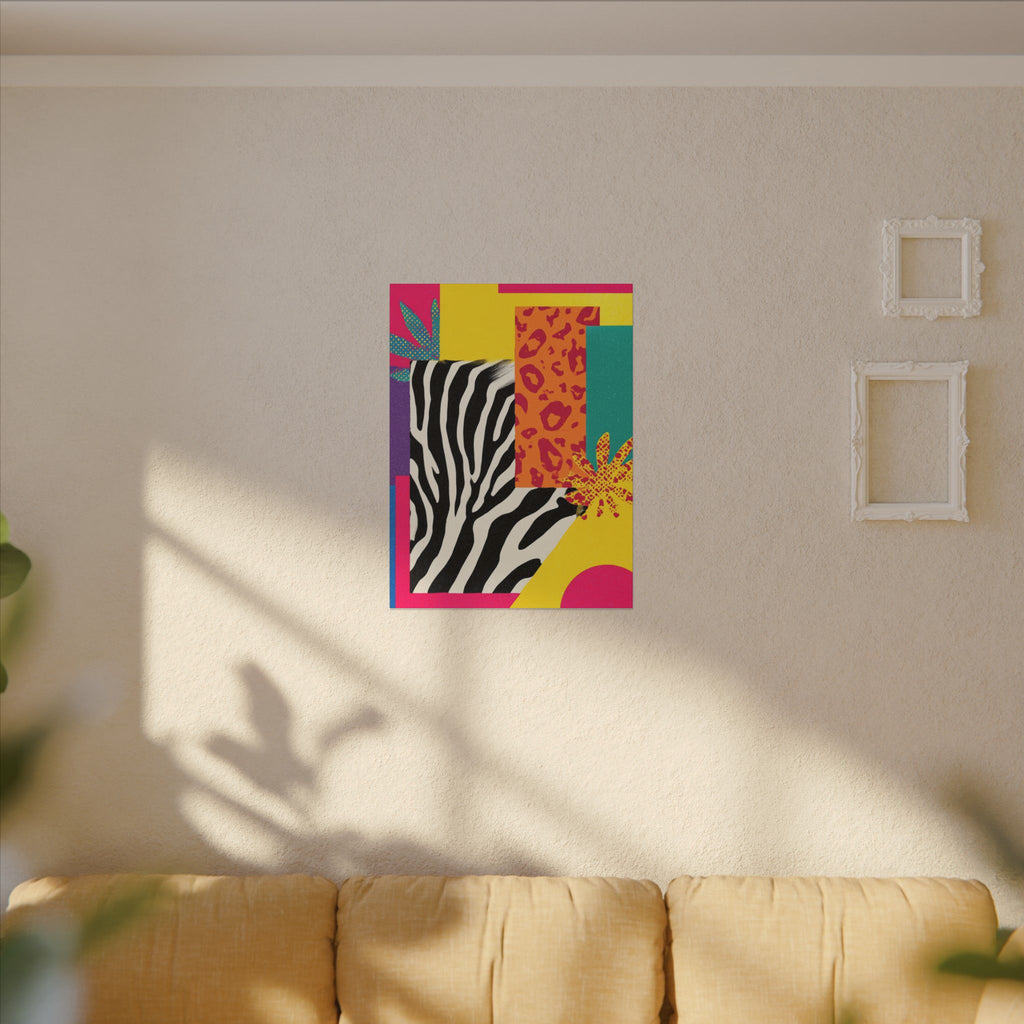 Copy of Pop Geometry: Zebra Leopard Fusion, Geometric Color Block, Modern Abstract Design   |   Custom Orders Accepted