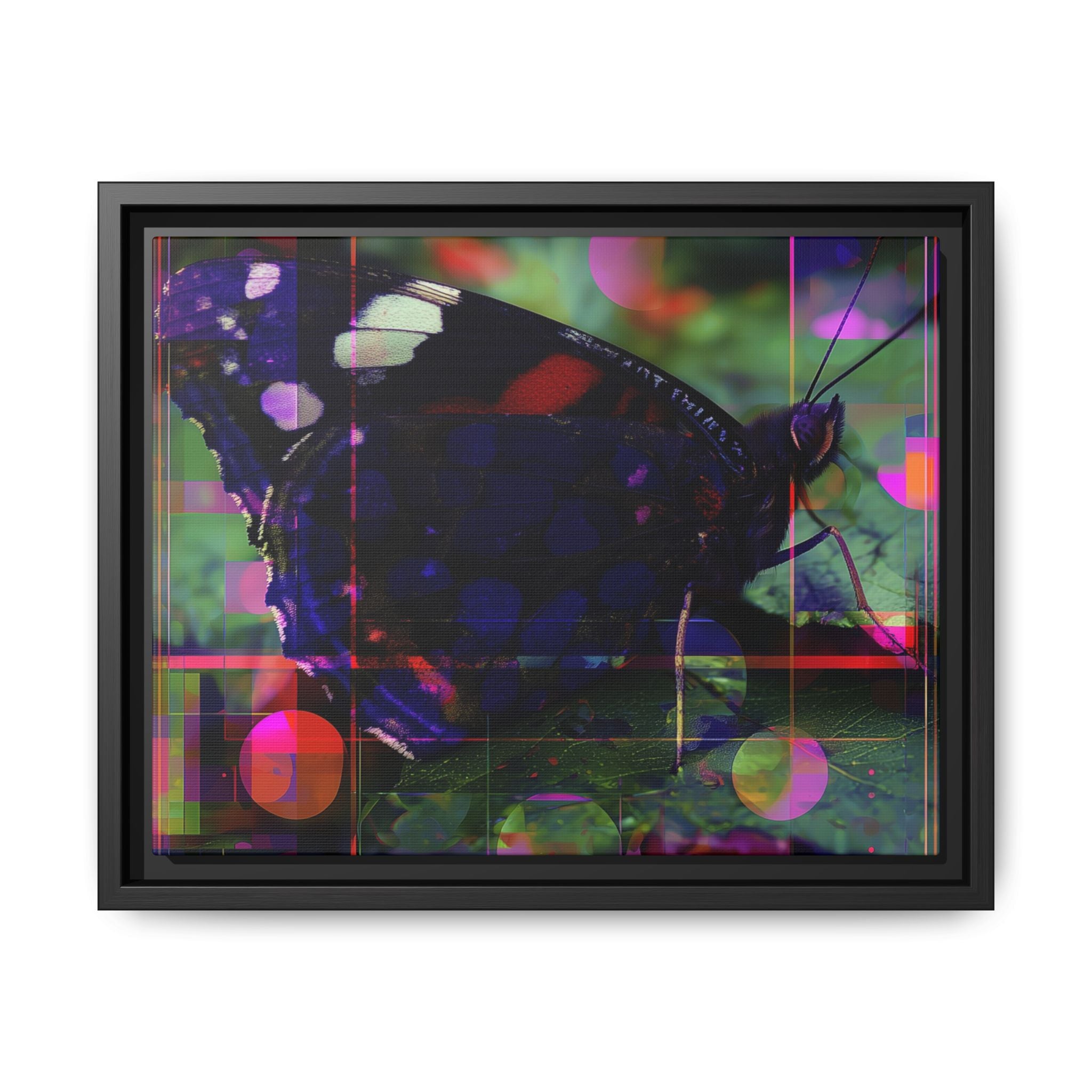 Geometric Butterfly Framed Print: Digital Glitch Butterfly Art, Geometric Nature Photography   |  Personalized & Custom Orders Available