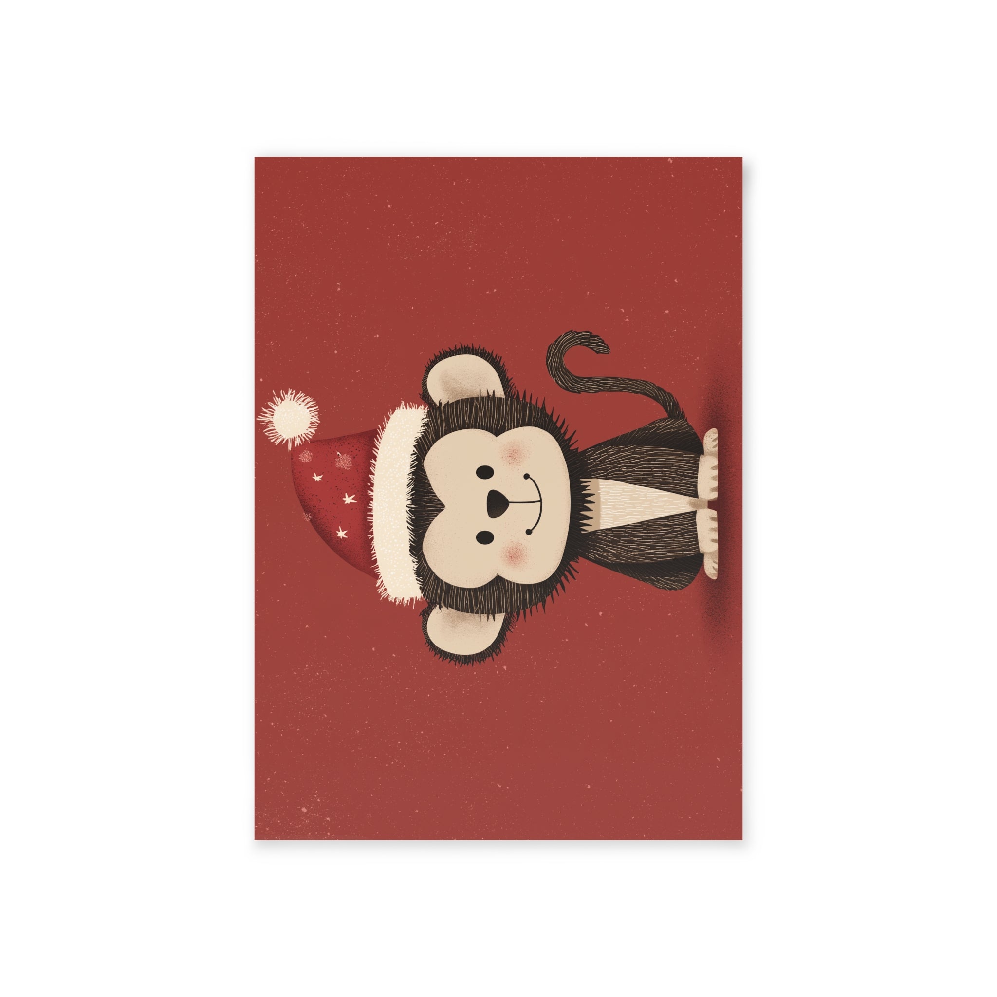Festive Monkey Holiday Cards - Cute Two-Sided Christmas Greetings, Animal-Themed Greetings, Fun Holiday Stationery, Card Set, Seasonal Decor