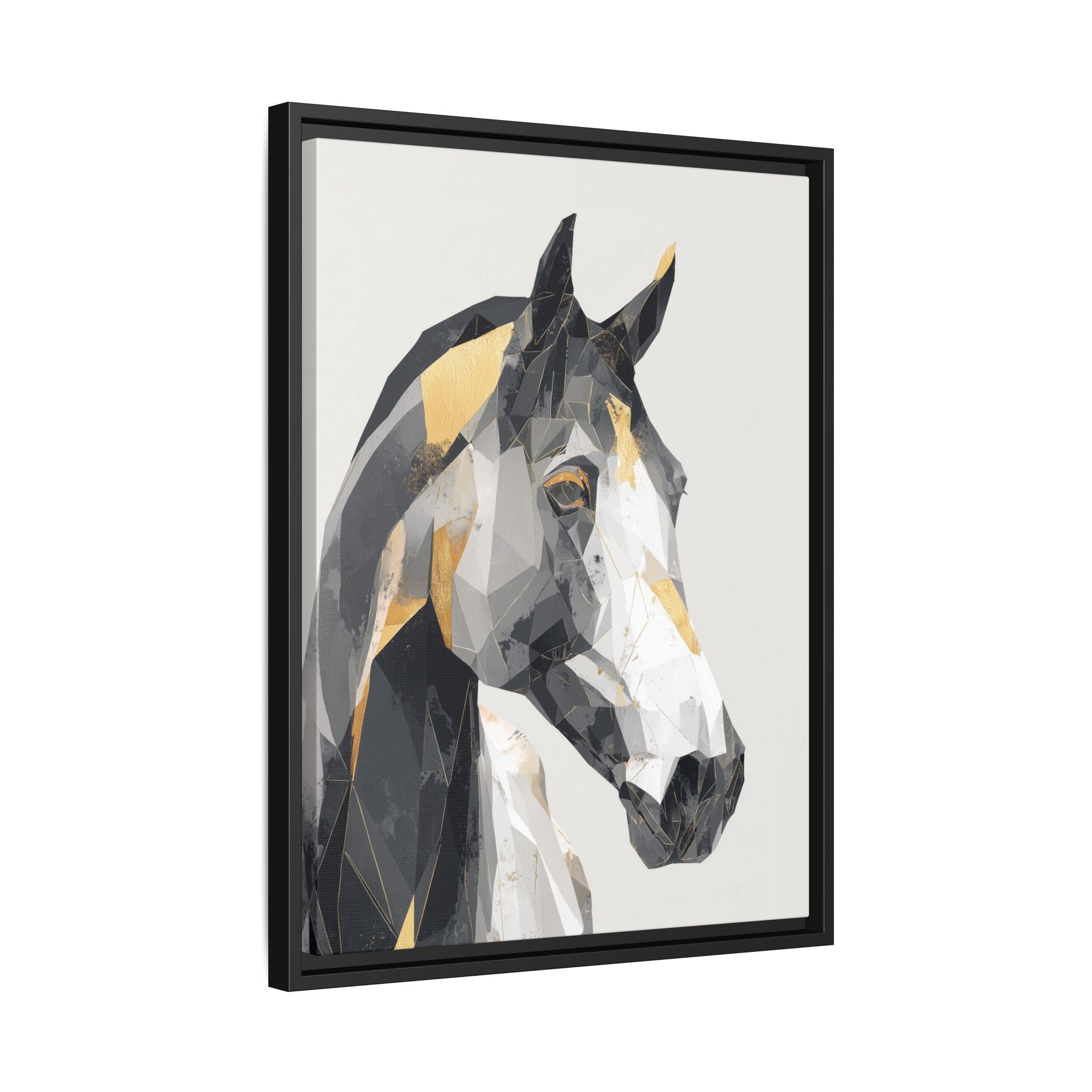 Geometric Equine Framed Print : Polygonal Horse Portrait, Modern Abstract Geometric Art   |  Personalized & Custom Orders Available