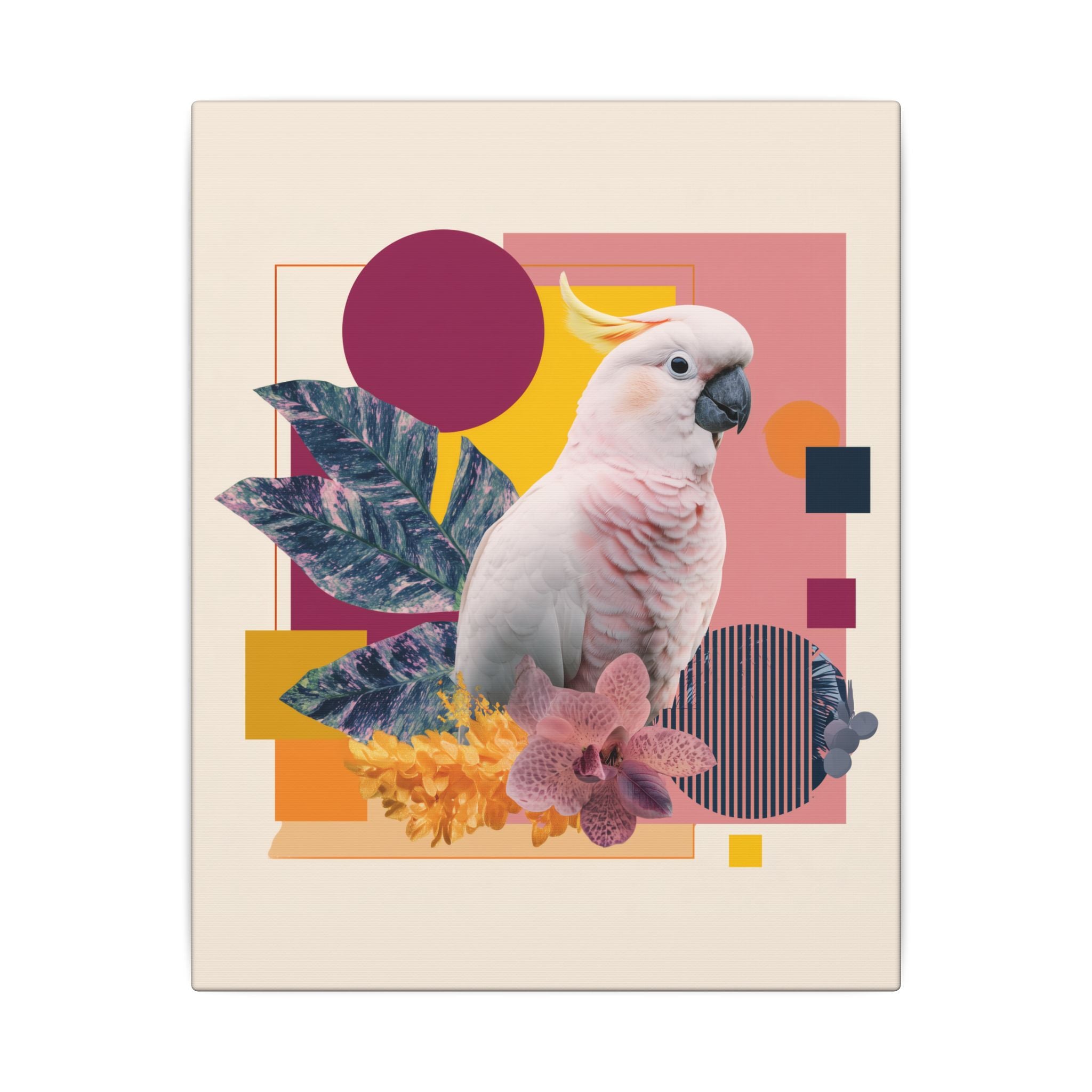 Cockatoo Chromatics: Geometric Botanical Fusion, Modern Graphic Design   |    Custom Orders Available