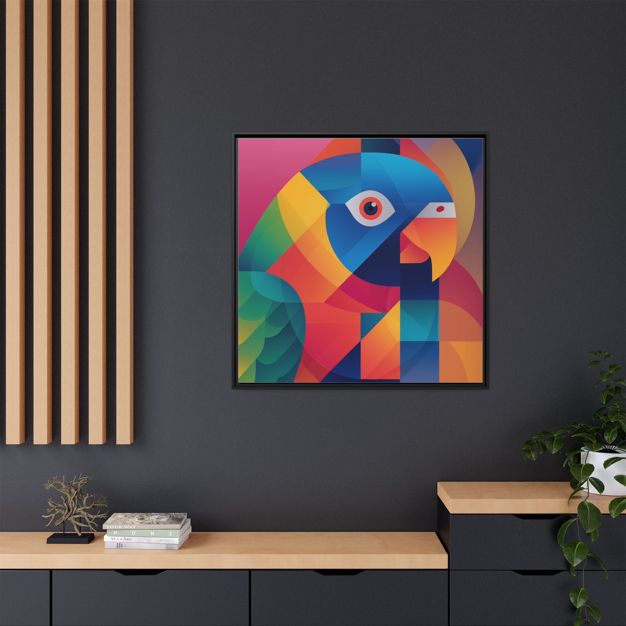 Prismatic Parrot: Cubist Deconstruction, Geometric Color Explosion   |  Personalized & Custom Orders Available