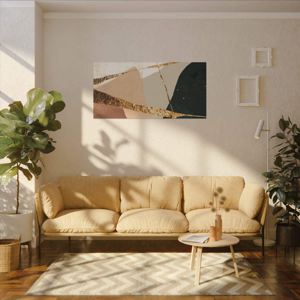 Canvas Print, Abstract Earthy Gold Wall Art, Modern Designer Home Decor, Stretched Matte Canvas; Thick, Multi-Size, Office Decor