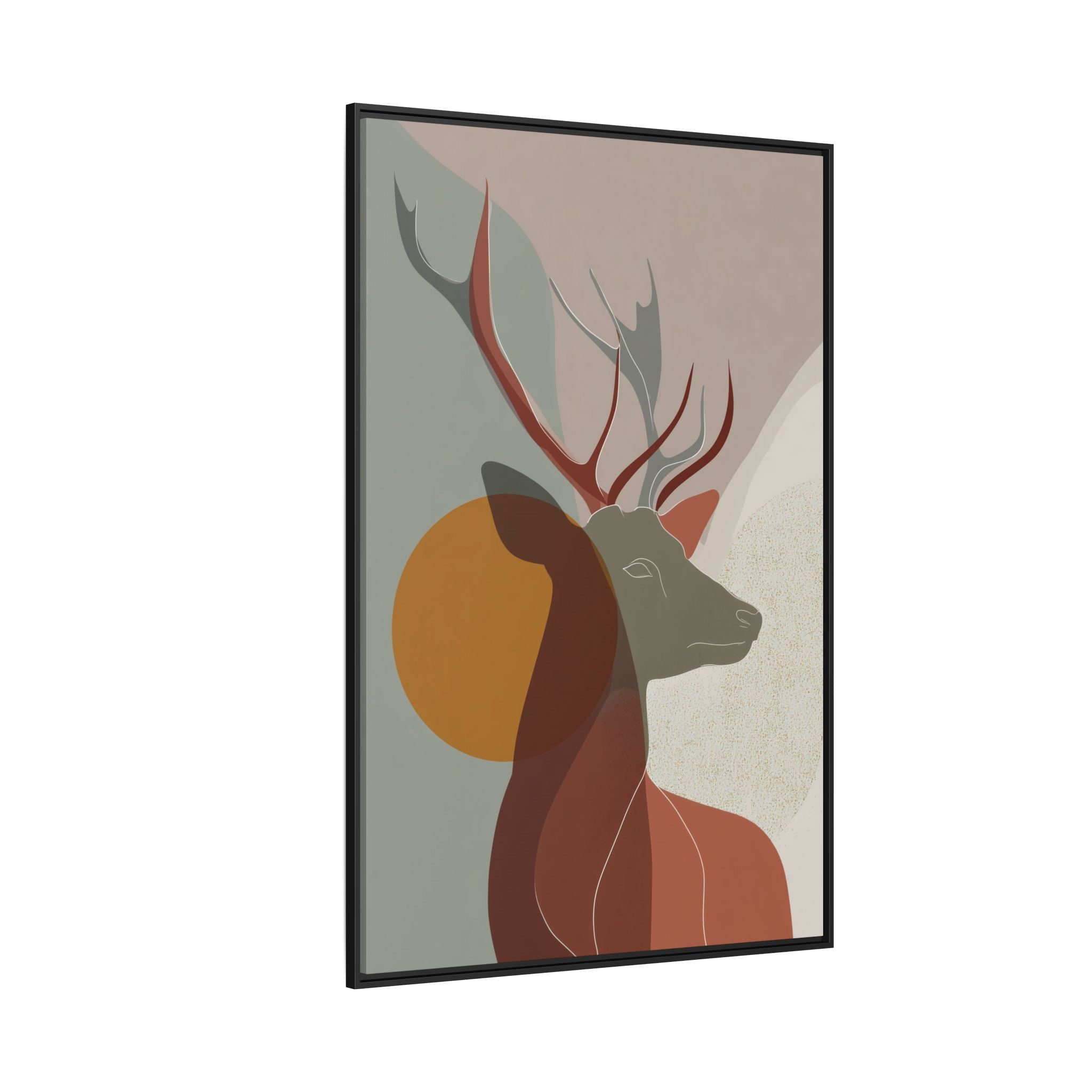 Rustic Reverie Framed Print : Minimalist Deer Profile, Contemporary Graphic Art Print   |  Personalized & Custom Orders Available