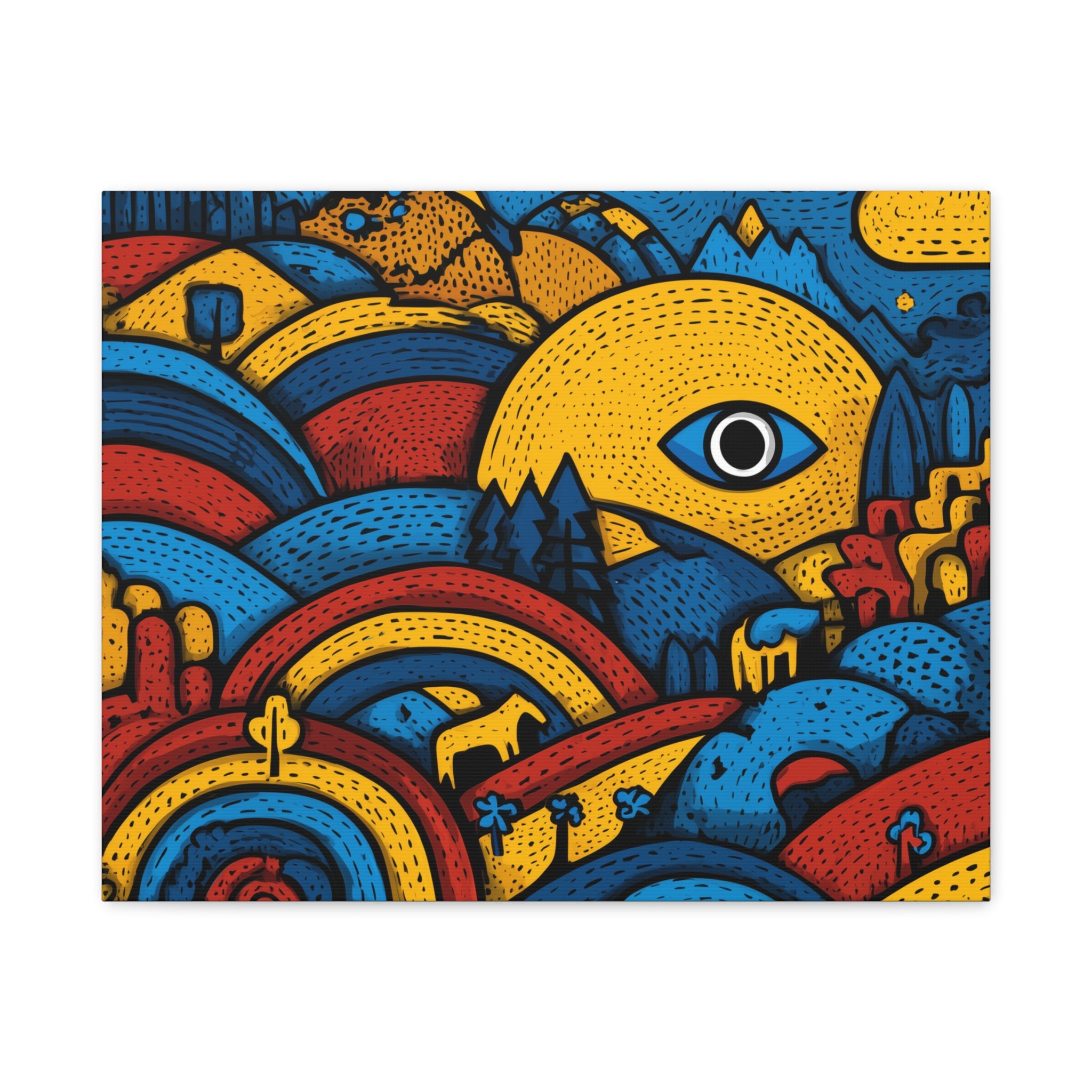 Colorful Landscape Canvas Artwork, Abstract Wall Decor, Home Wall Art, Boho Decor, Eye-catching Art for Living Room