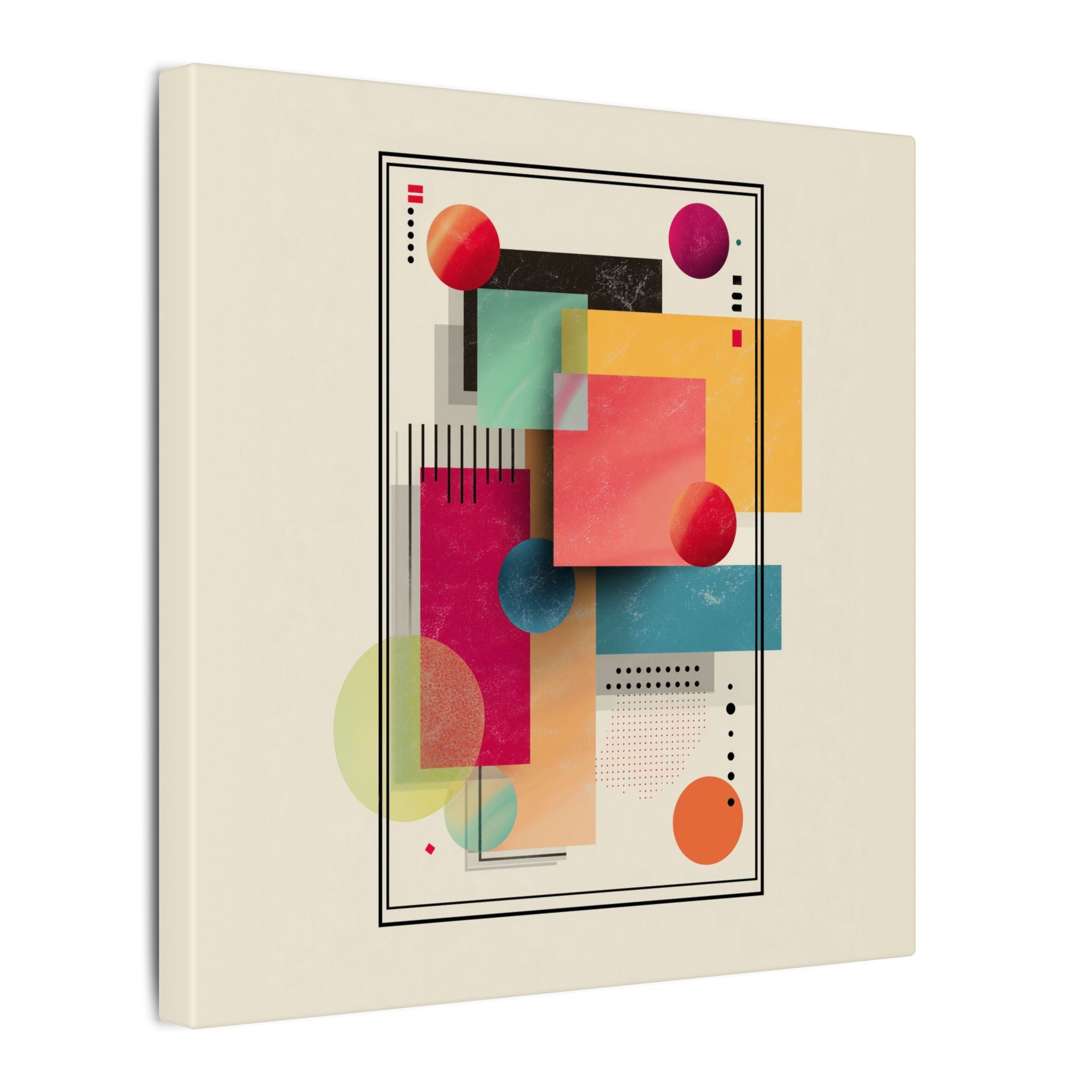 Geometric Dynamism: Bauhaus Abstraction, Translucent Shapes, Modernist Composition   |   Custom Orders Accepted