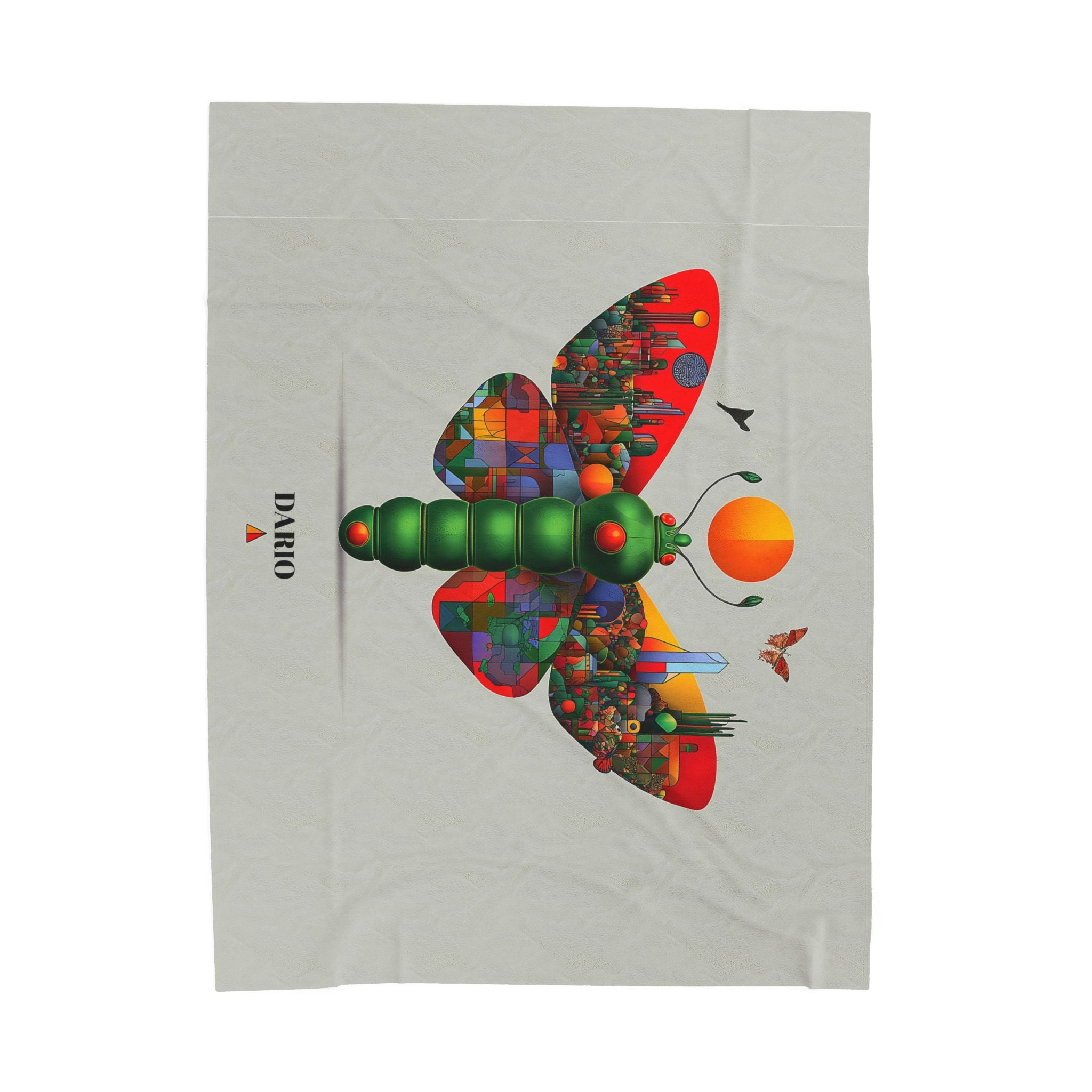 Personalized Urban Butterfly Quilt Cover, Doona Cover, Duvet, Geometric Digital Illustration   |    Custom Orders Available