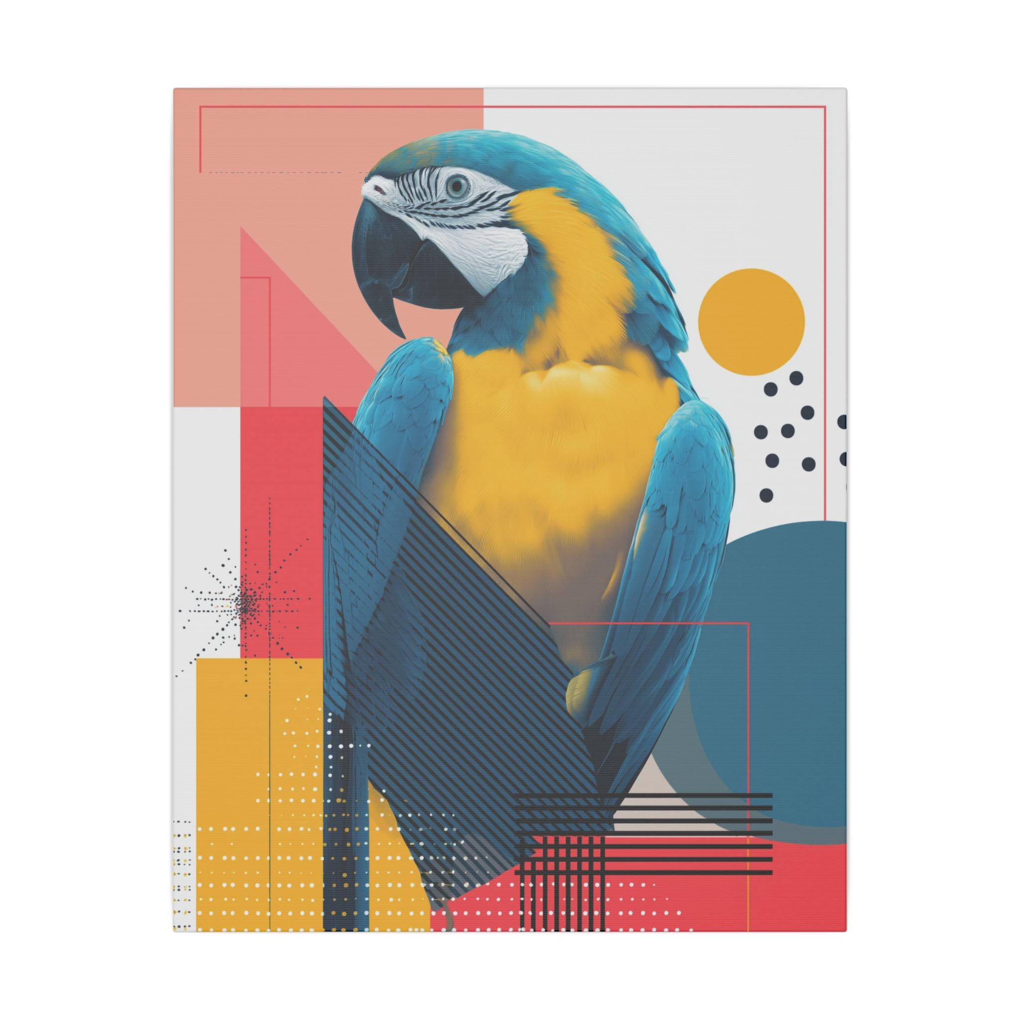 Macaw Geometry: Vibrant Avian Portrait, Modern Graphic Design Print   |    Custom Orders Available