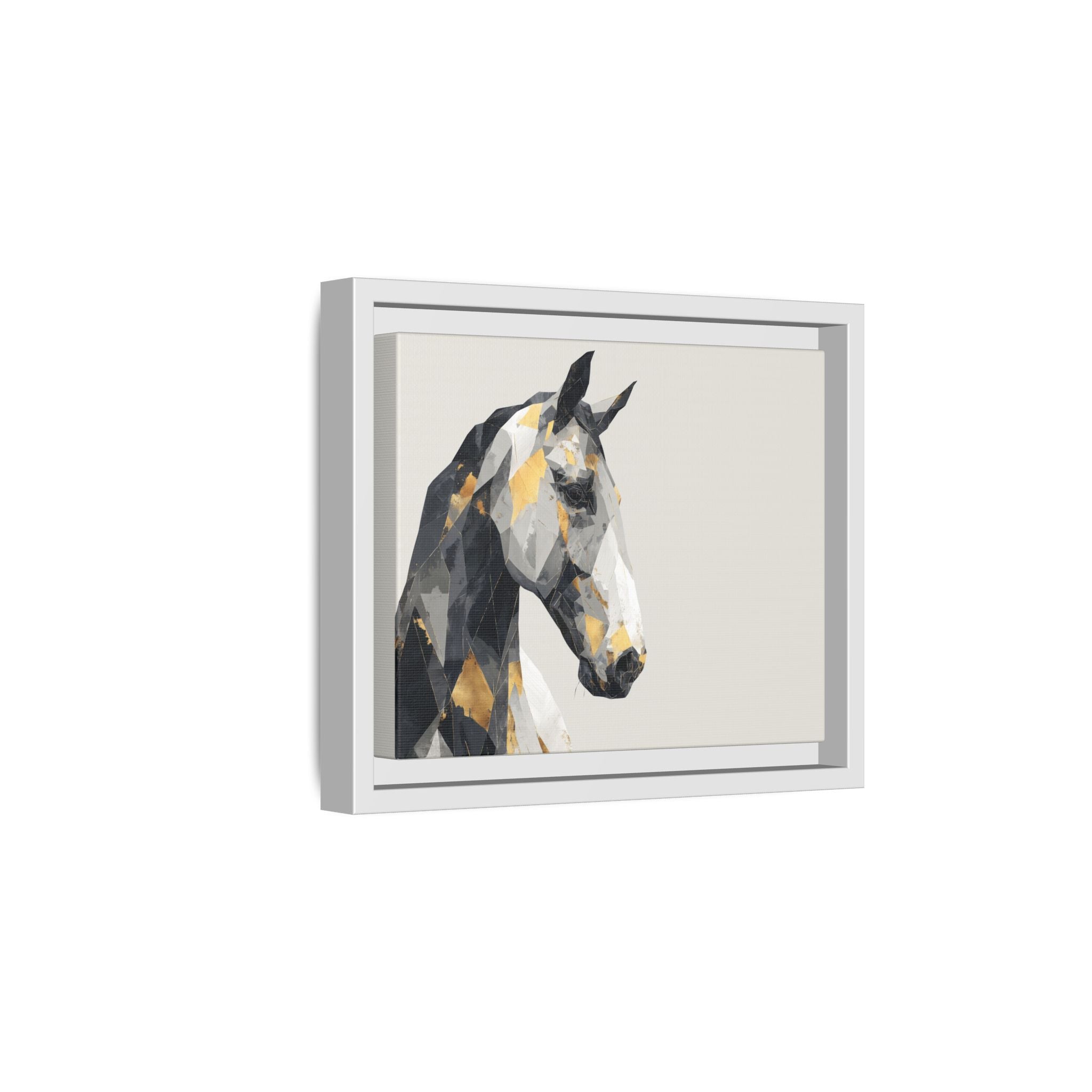 Equine Geometrica: Contemporary Cubist Horse, Metallic Abstract Portrait   |  Personalized & Custom Orders Available