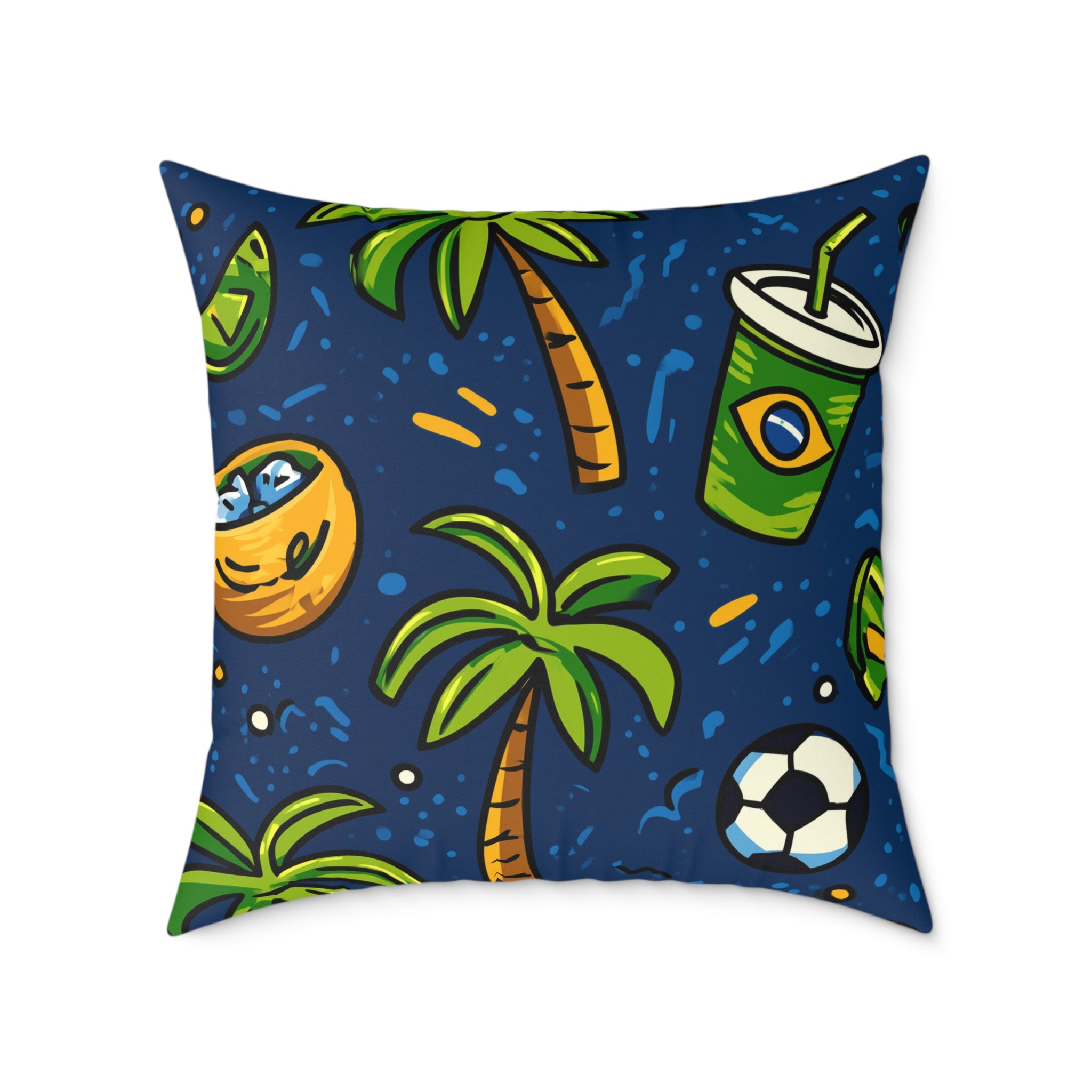 Brazil-Themed Square Poly Canvas Pillow, Boho Decorative Cushion, Living Room Accent, Gift for Nature Lovers, Eco-Friendly [...]