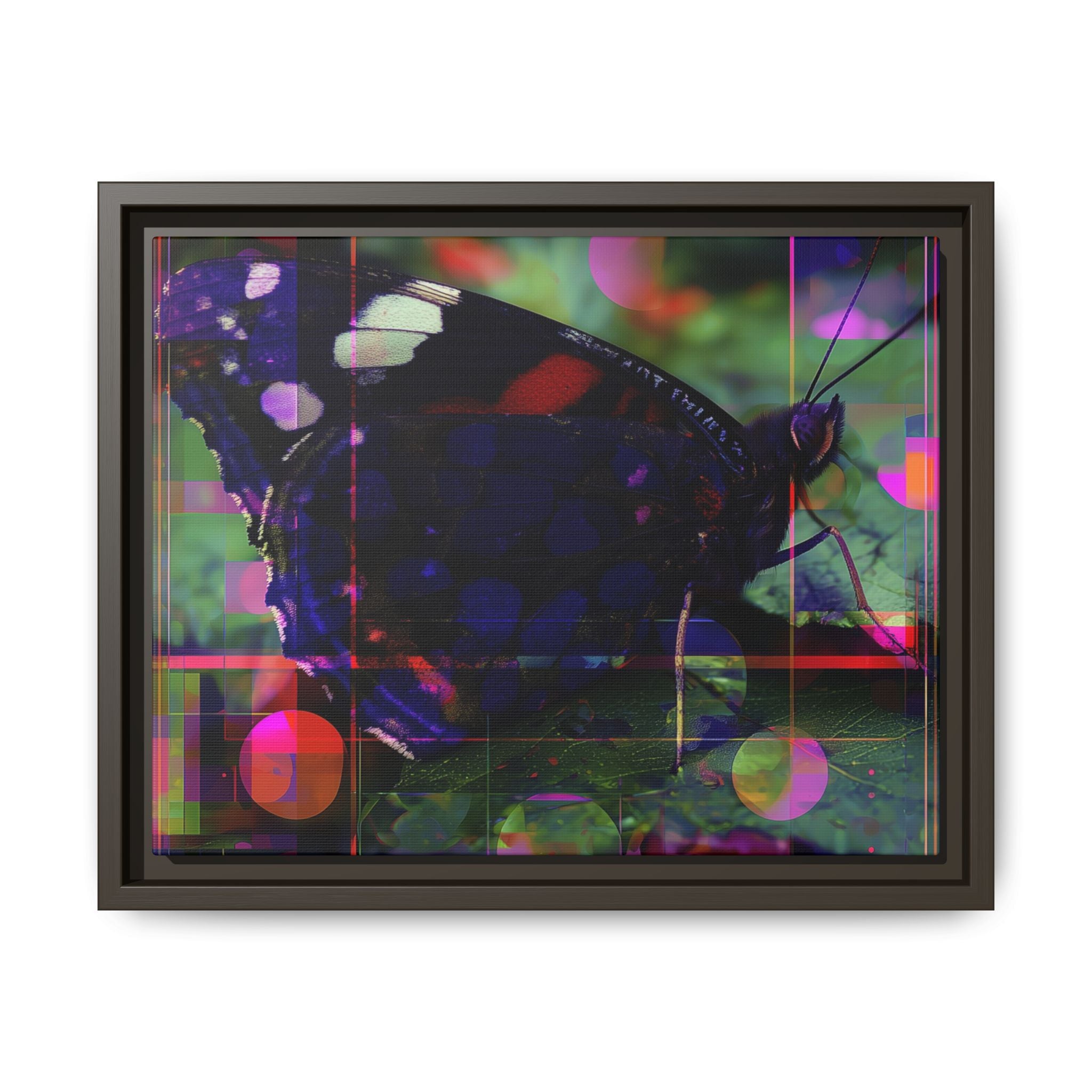 Geometric Butterfly Framed Print: Digital Glitch Butterfly Art, Geometric Nature Photography   |  Personalized & Custom Orders Available