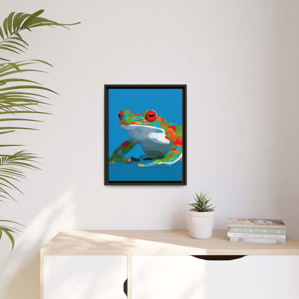 Chromatic Amphibian Framed Print : Mosaic Frog Vector Art, Modern Wildlife Illustration   |  Personalized & Custom Orders Available