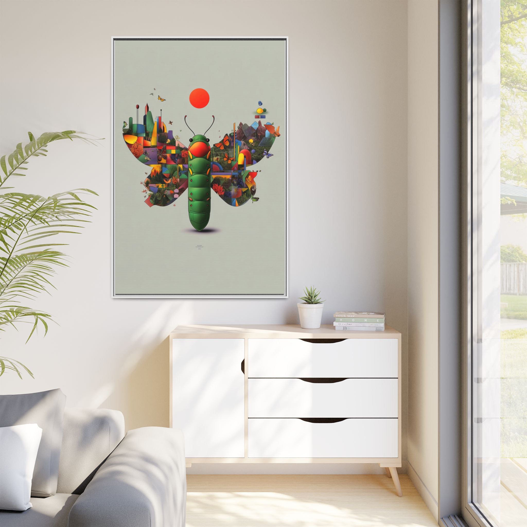 Metamorphosis of Geometry: Digital Nature Mosaic, Surreal Butterfly Landscape   |    Custom Orders Available