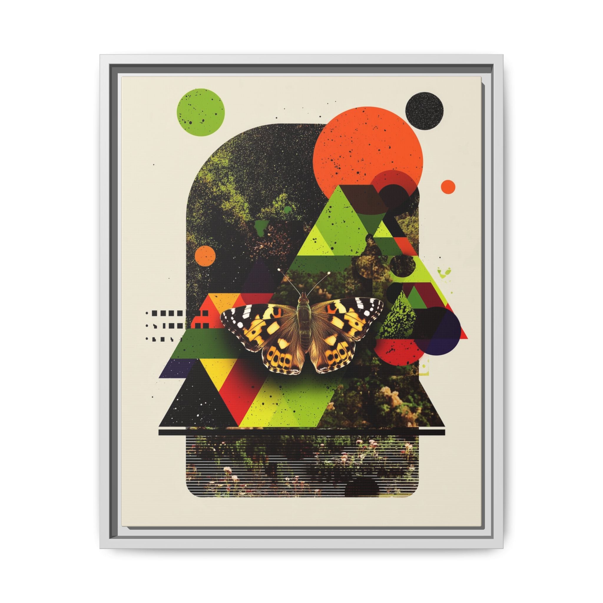 Metamorphic Geometries Framed Print: Digital Nature Collage, Butterfly Abstract Design   |   Custom Orders Available