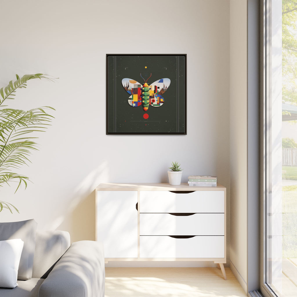 Geometric Butterfly Framed Print : Digital Cubist Interpretation, Modernist Entomological Design   |  Personalized & Custom Orders Available
