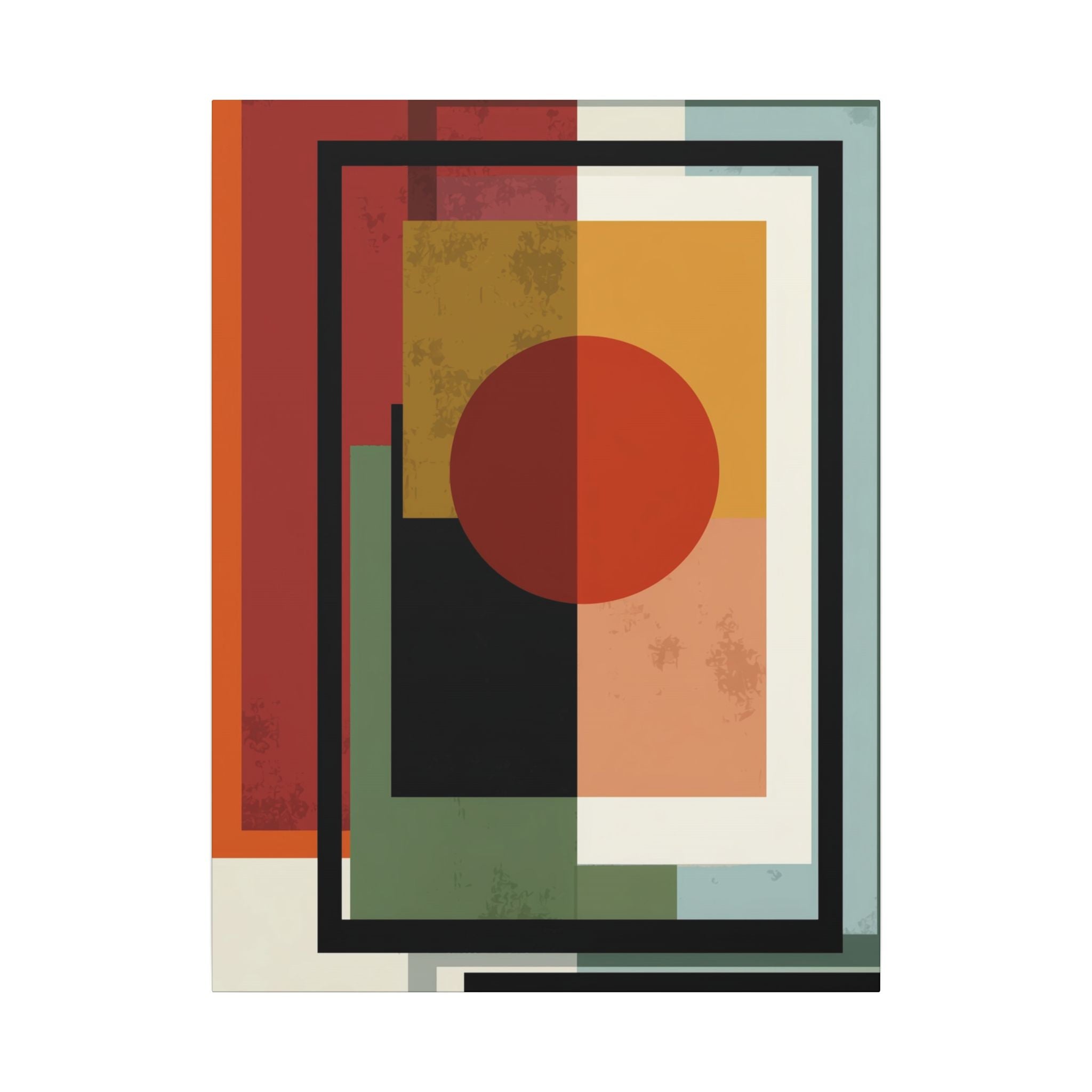 Geometric Harmony: Bauhaus Inspired Design, Mid-Century Modern Composition, Abstract Rectangular Layers   |   Custom Orders Accepted